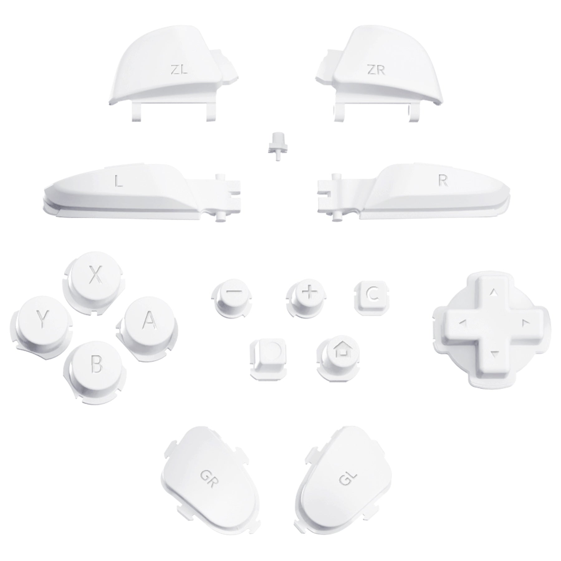 eXtremeRate DIY Replacement Full Set Buttons for Nintendo Switch 2 Pro Controller - White eXtremeRate