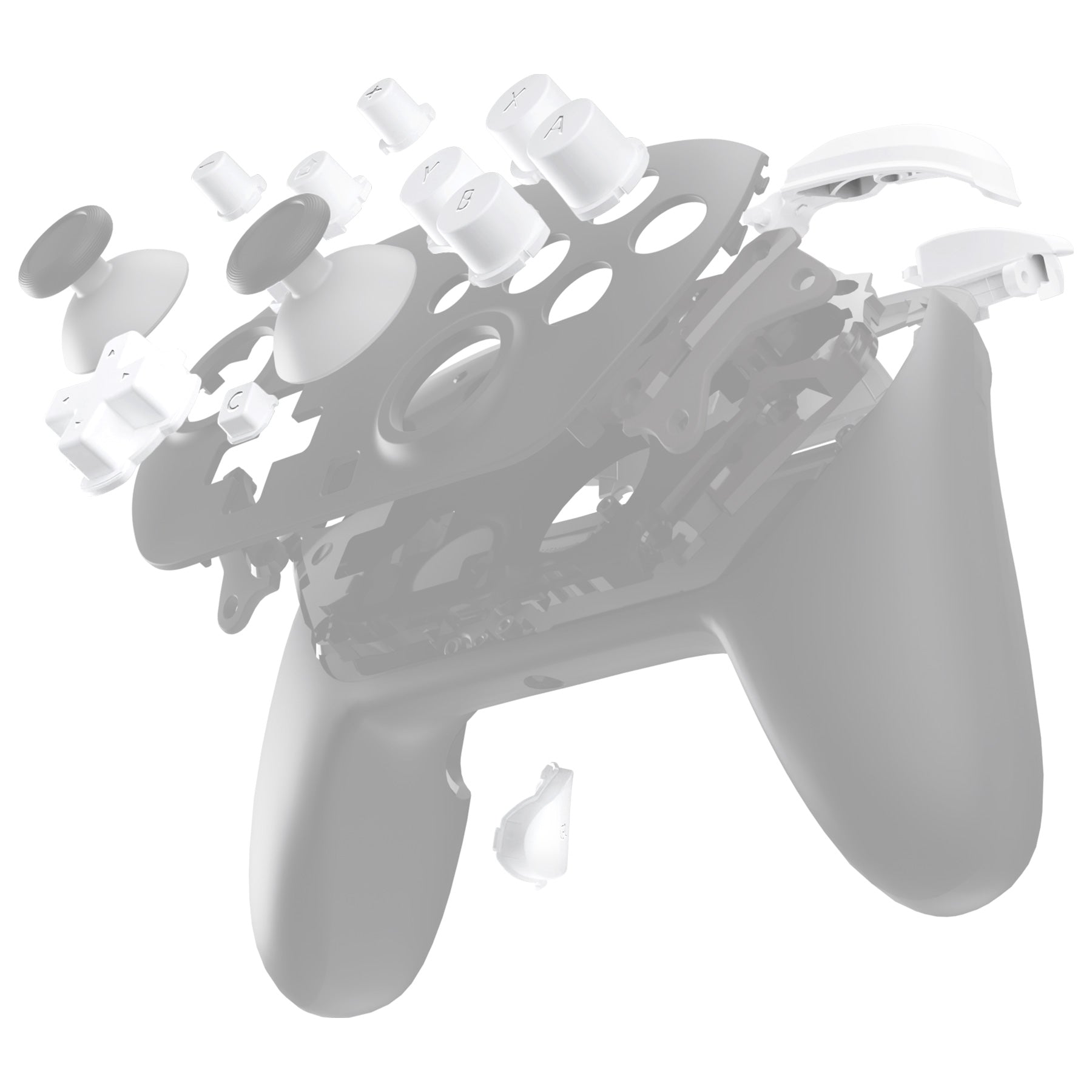 eXtremeRate DIY Replacement Full Set Buttons for Nintendo Switch 2 Pro Controller - White eXtremeRate