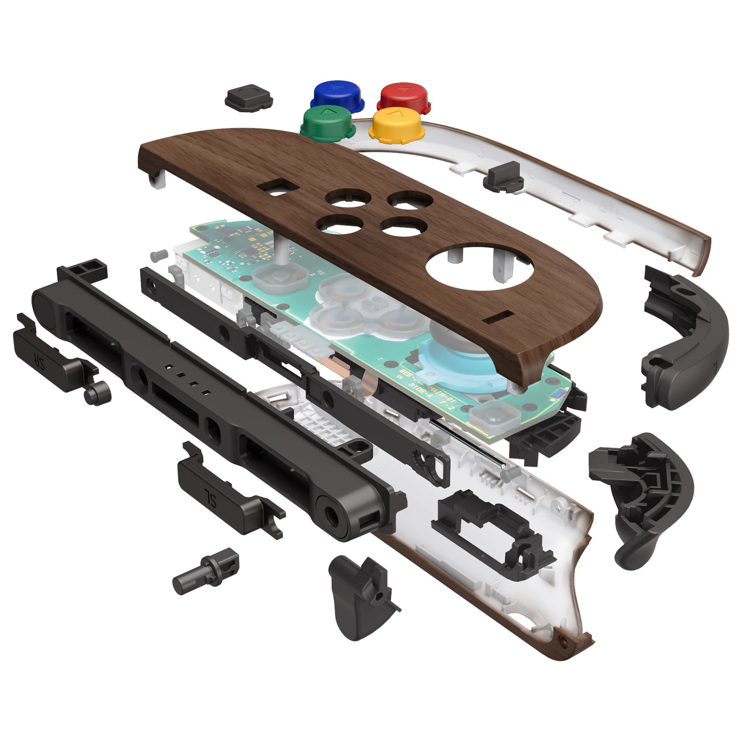 eXtremeRate DIY Replacement Full Set Shell Case with Buttons for Joycon 2 of Nintendo Switch 2 - Deluxe Version - Wood Grain