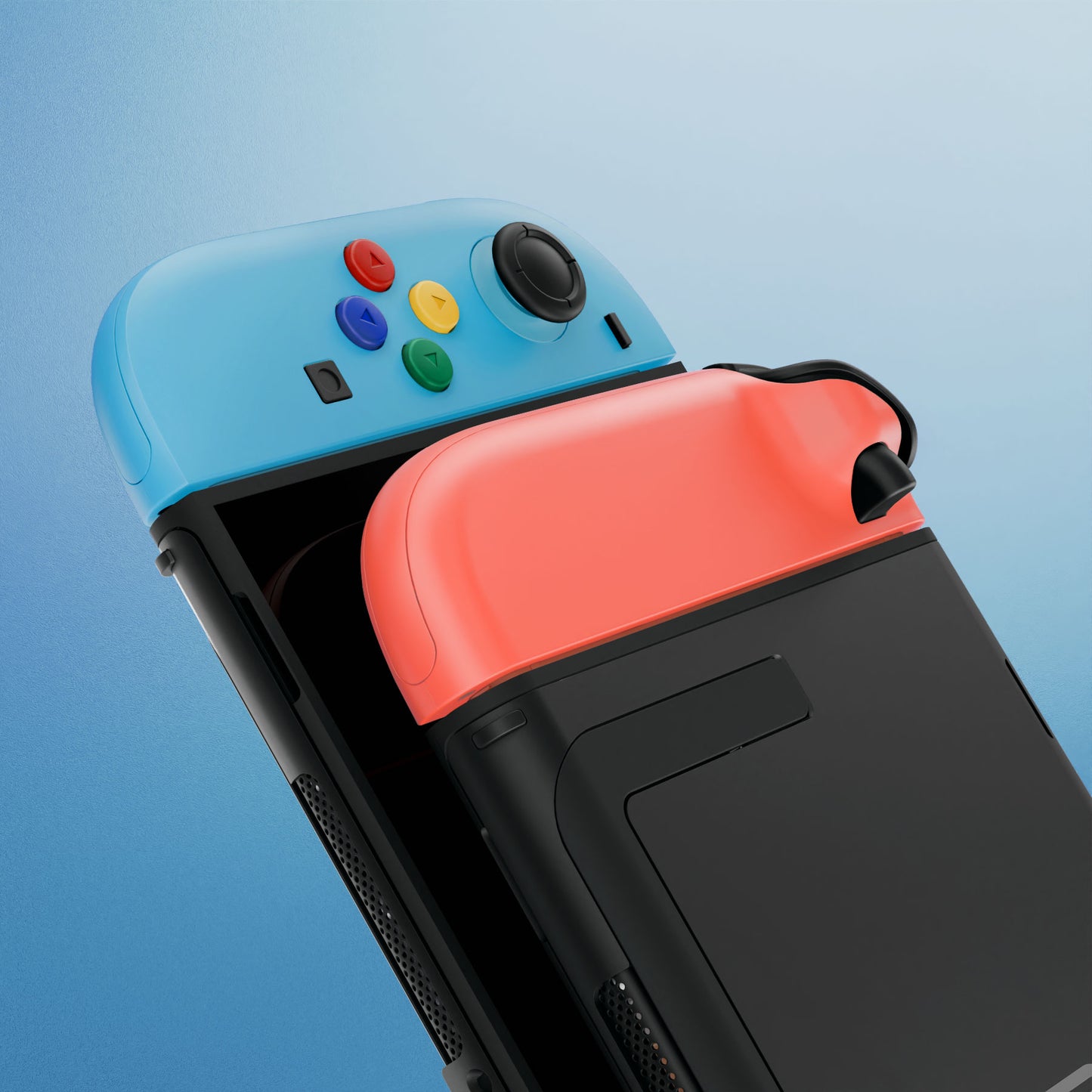 eXtremeRate DIY Replacement Full Set Shell Case with Buttons for Joycon 2 of Nintendo Switch 2 - Essence Version - Blue & Orange