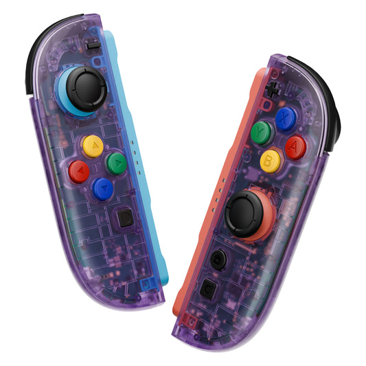eXtremeRate DIY Replacement Full Set Shell Case with Buttons for Joycon 2 of Nintendo Switch 2 - Essence Version - Clear Atomic Purple
