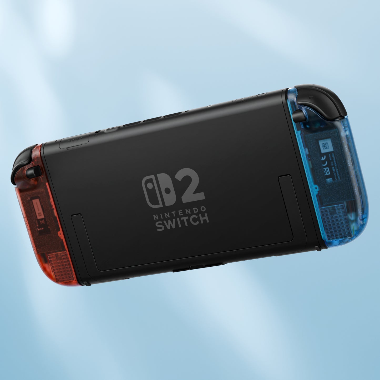 eXtremeRate DIY Replacement Full Set Shell Case with Buttons for Joycon 2 of Nintendo Switch 2 - Essence Version - Clear Blue & Orange