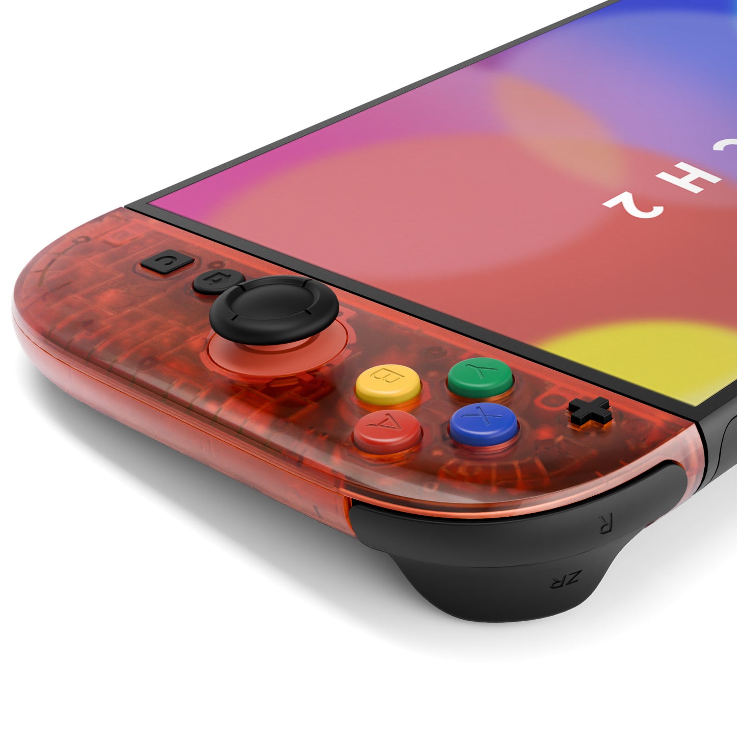 eXtremeRate DIY Replacement Full Set Shell Case with Buttons for Joycon 2 of Nintendo Switch 2 - Essence Version - Clear Blue & Orange