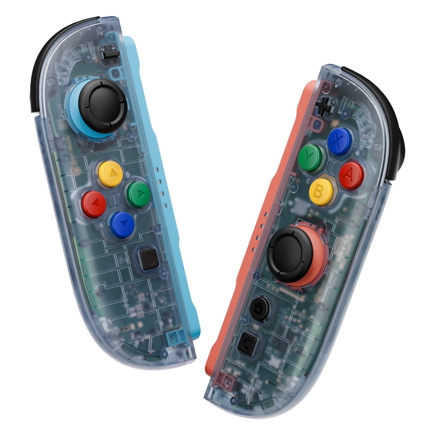 eXtremeRate DIY Replacement Full Set Shell Case with Buttons for Joycon 2 of Nintendo Switch 2 - Essence Version - Clear Glacier Blue