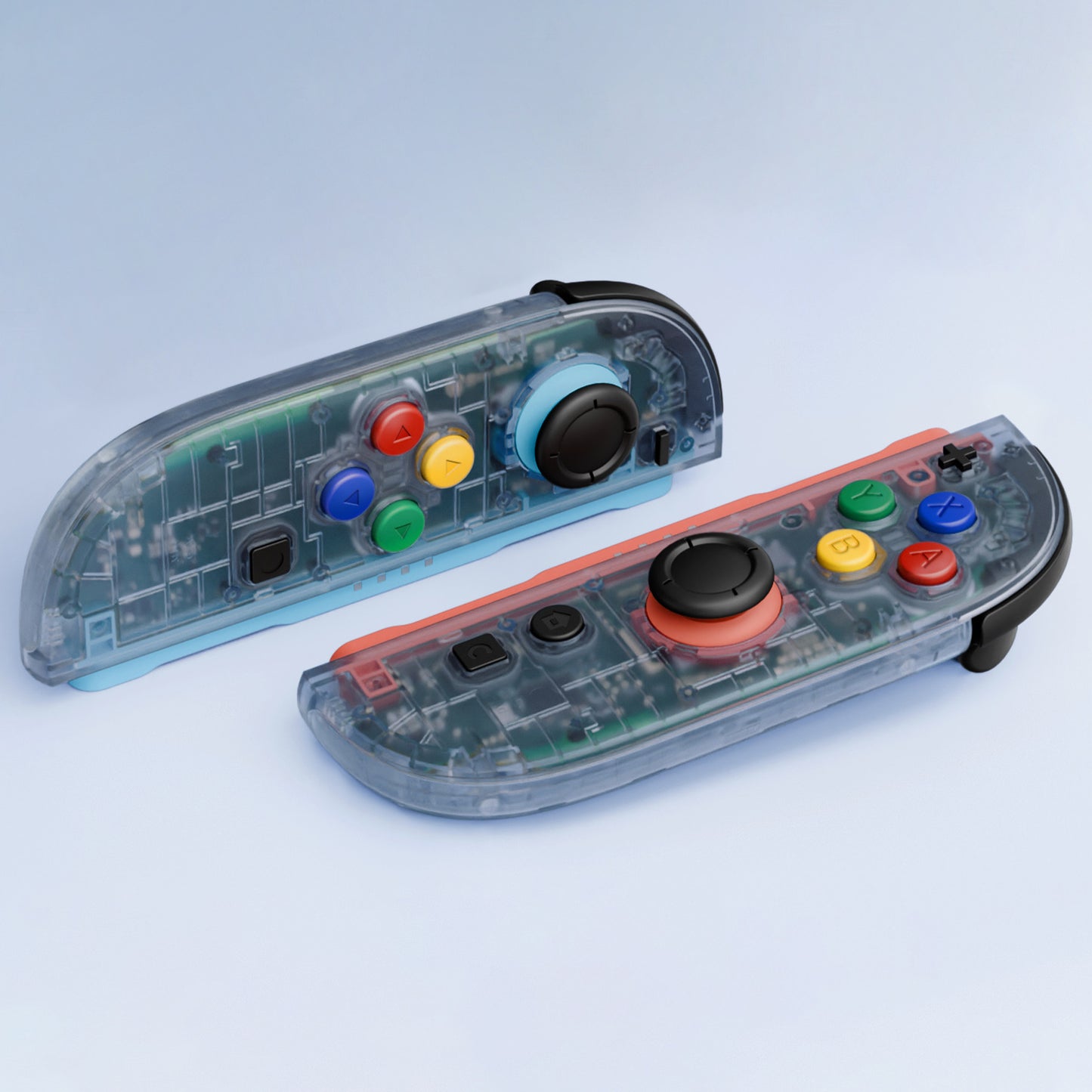 eXtremeRate DIY Replacement Full Set Shell Case with Buttons for Joycon 2 of Nintendo Switch 2 - Essence Version - Clear Glacier Blue