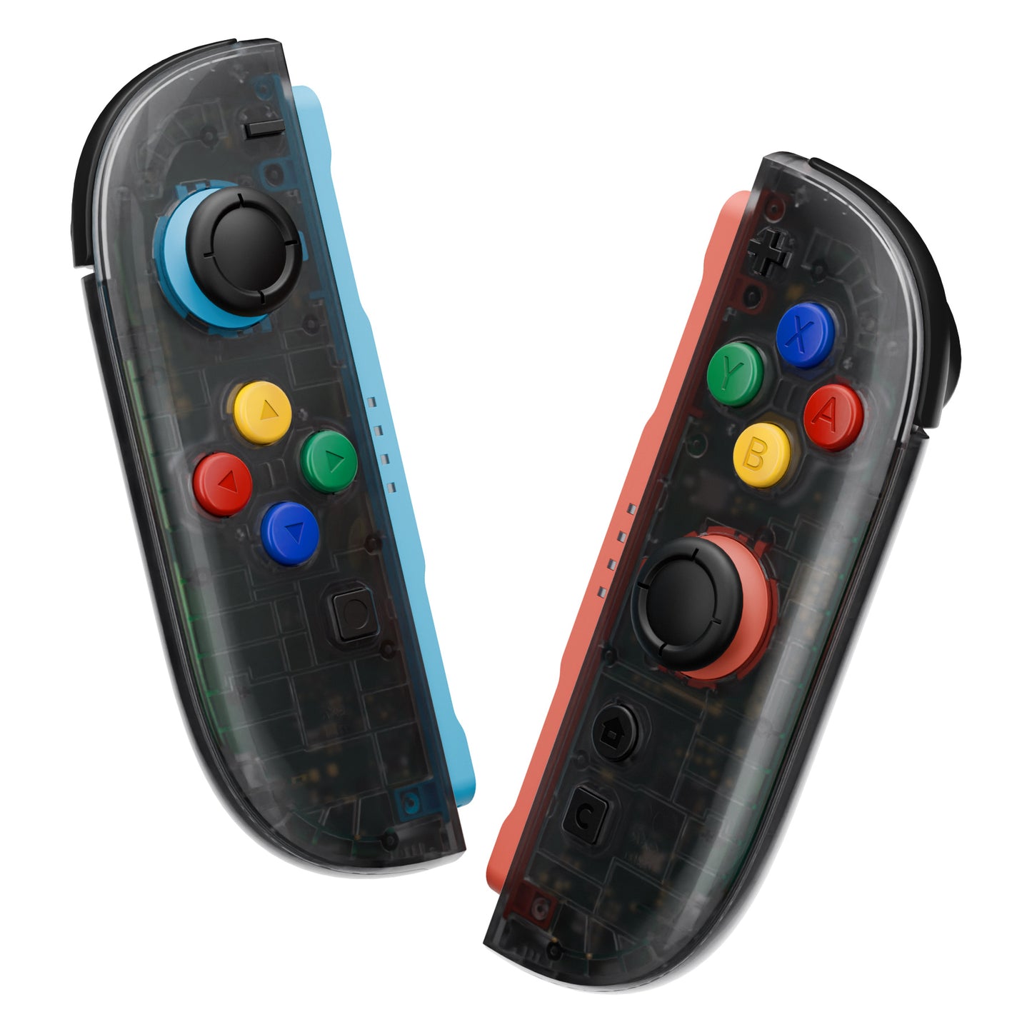 eXtremeRate DIY Replacement Full Set Shell Case with Buttons for Joycon 2 of Nintendo Switch 2 - Essence Version - Clear Slate Black