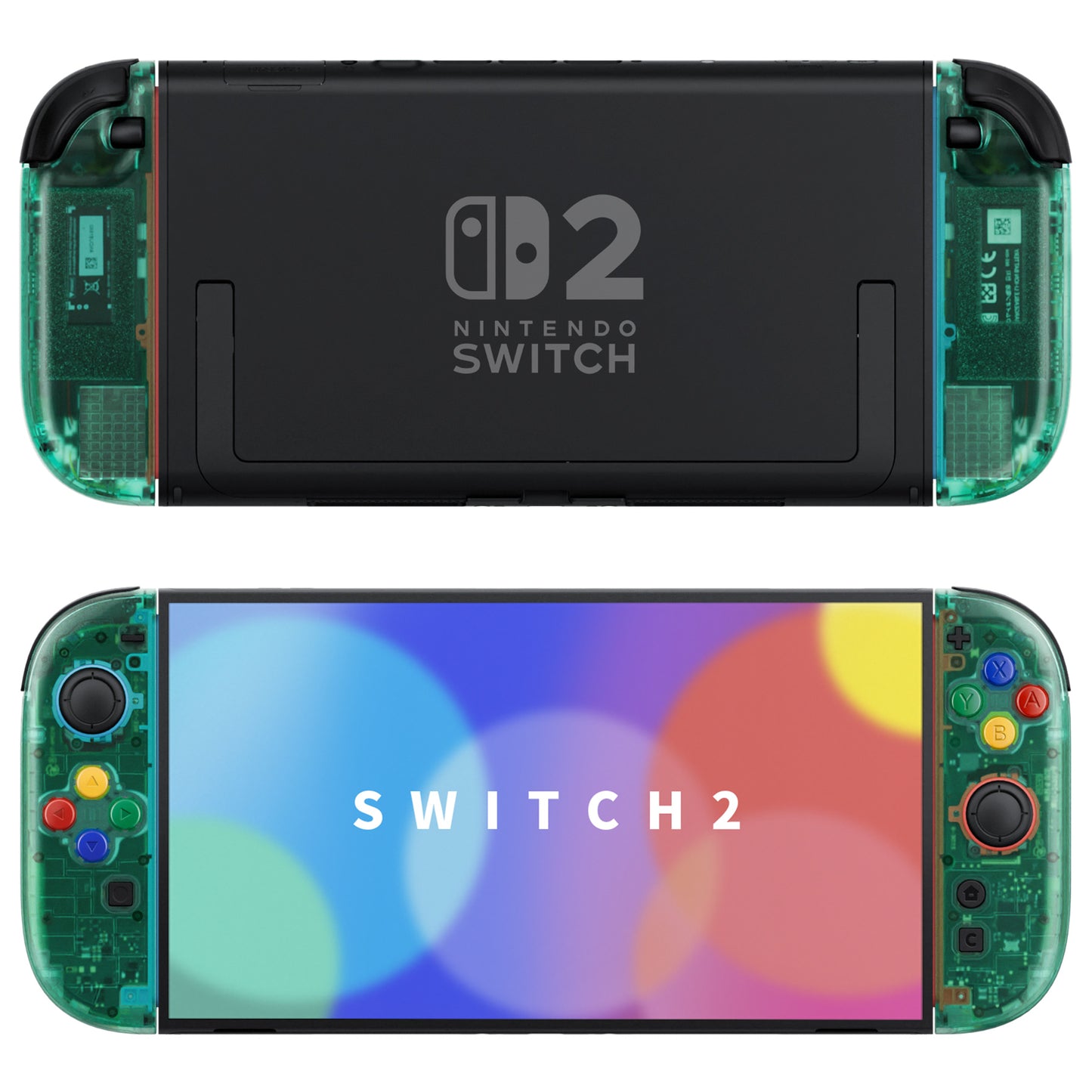 eXtremeRate DIY Replacement Full Set Shell Case with Buttons for Joycon 2 of Nintendo Switch 2 - Essence Version - Emerald Green