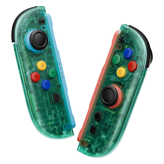 eXtremeRate DIY Replacement Full Set Shell Case with Buttons for Joycon 2 of Nintendo Switch 2 - Essence Version - Emerald Green