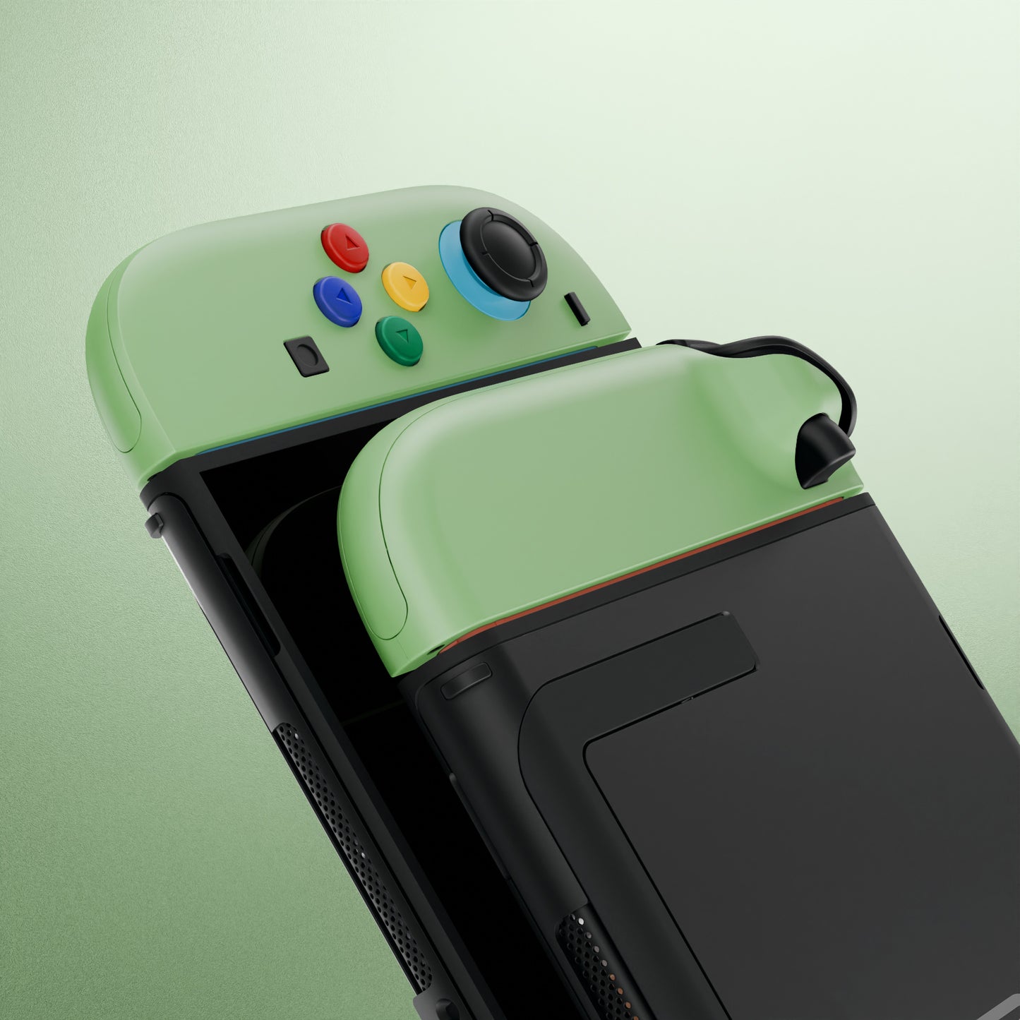 eXtremeRate DIY Replacement Full Set Shell Case with Buttons for Joycon 2 of Nintendo Switch 2 - Essence Version - Matcha Green