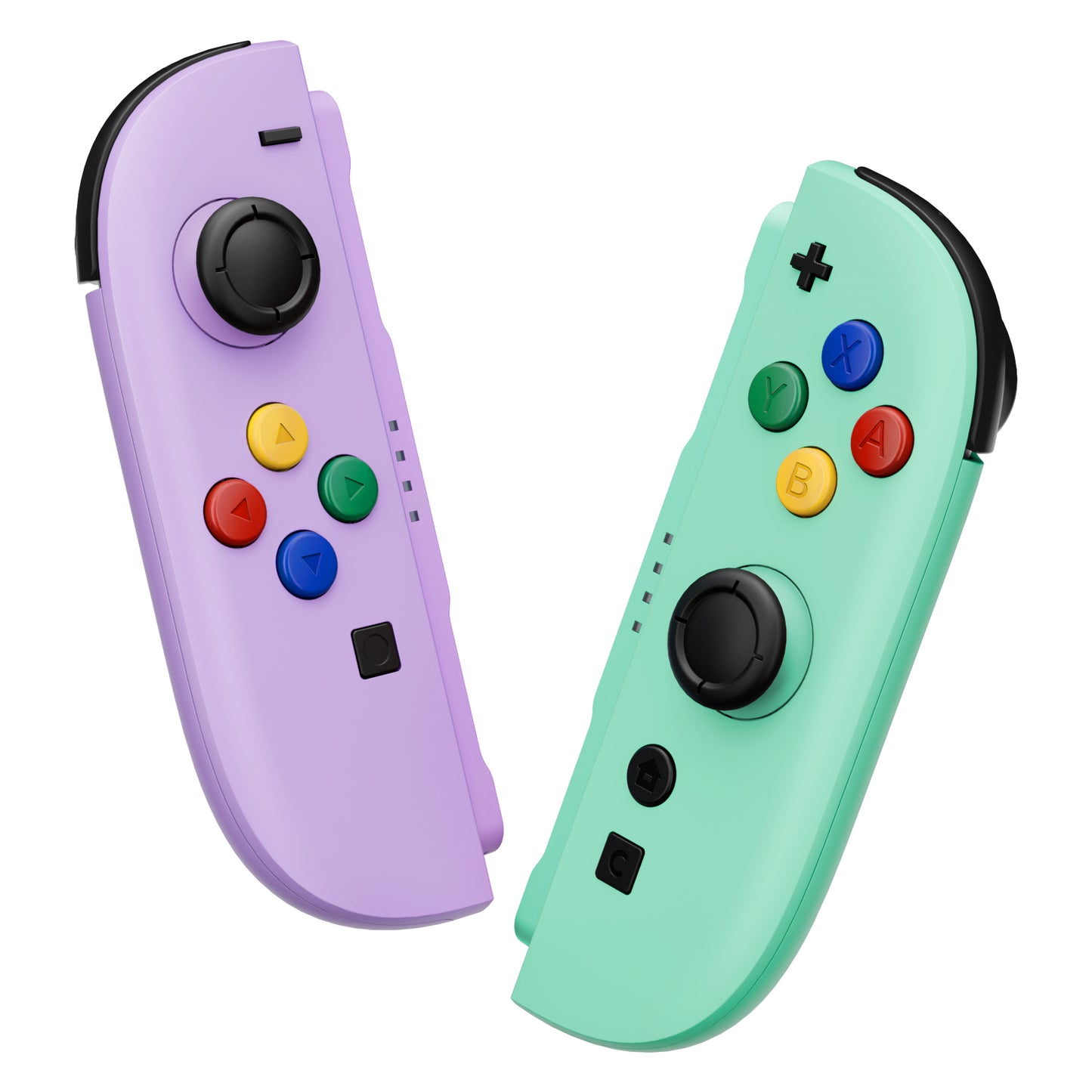 eXtremeRate DIY Replacement Full Set Shell Case with Buttons for Joycon 2 of Nintendo Switch 2 - Essence Version - Purple & Green