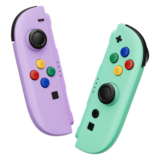eXtremeRate DIY Replacement Full Set Shell Case with Buttons for Joycon 2 of Nintendo Switch 2 - Essence Version - Purple & Green