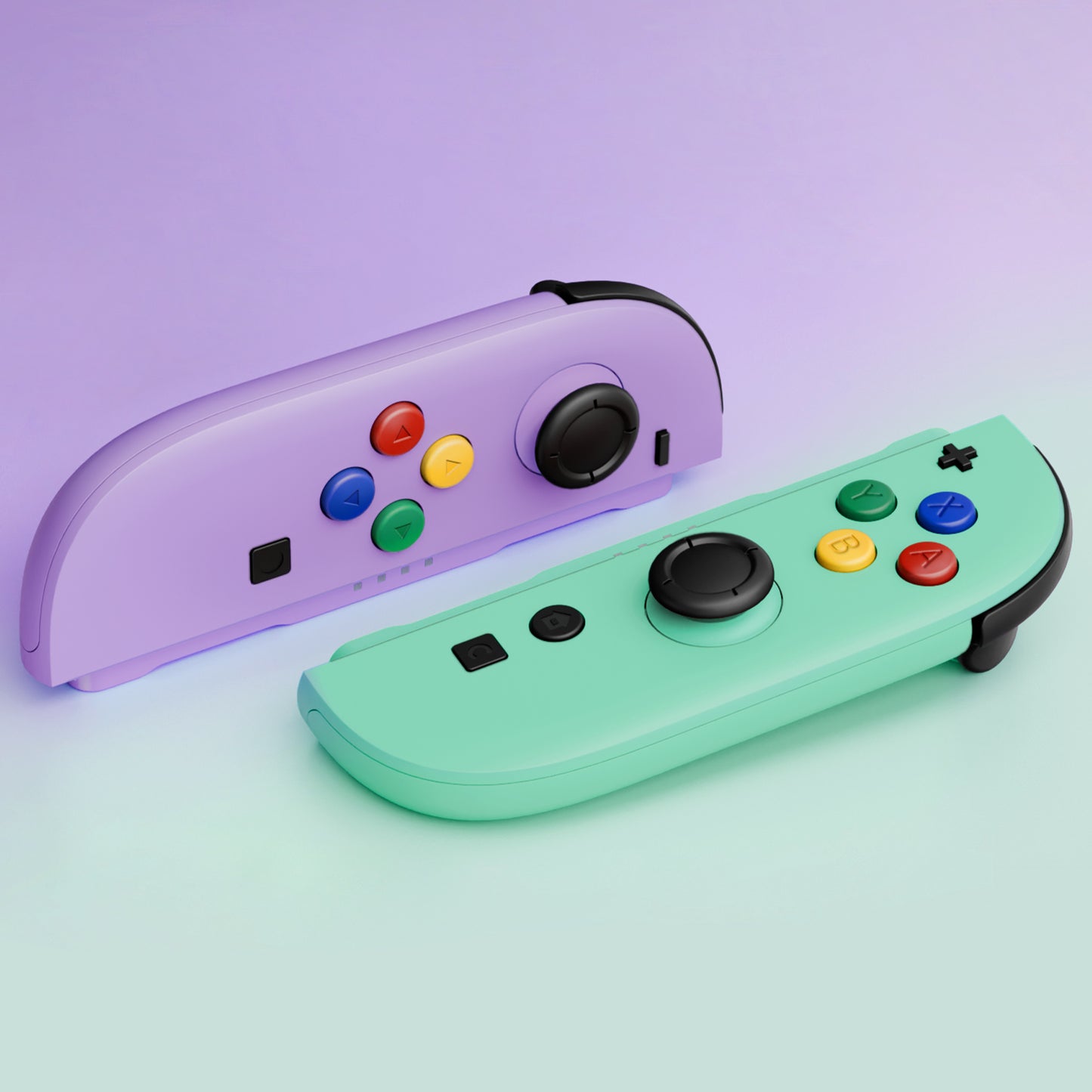 eXtremeRate DIY Replacement Full Set Shell Case with Buttons for Joycon 2 of Nintendo Switch 2 - Essence Version - Purple & Green
