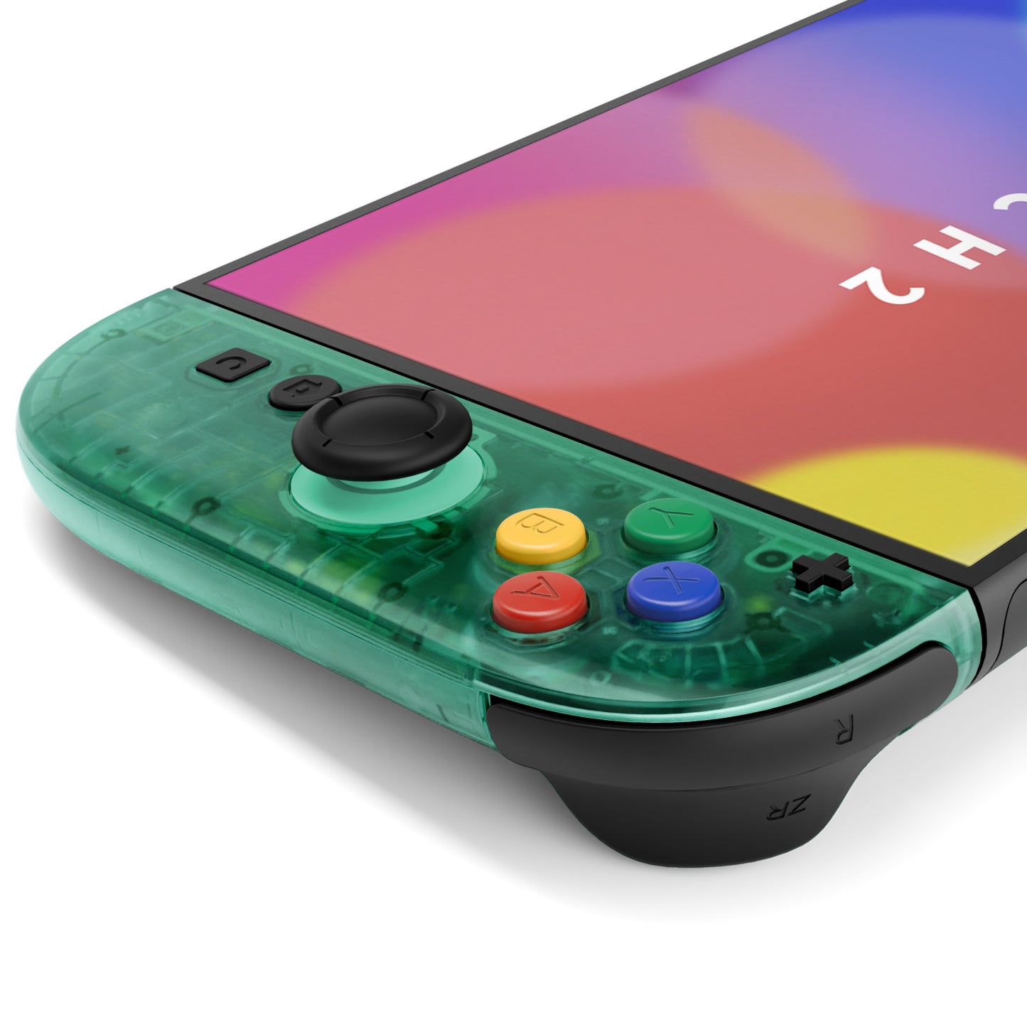 eXtremeRate DIY Replacement Full Set Shell Case with Buttons for Joycon 2 of Nintendo Switch 2 - Essence Version - Clear Purple & Green
