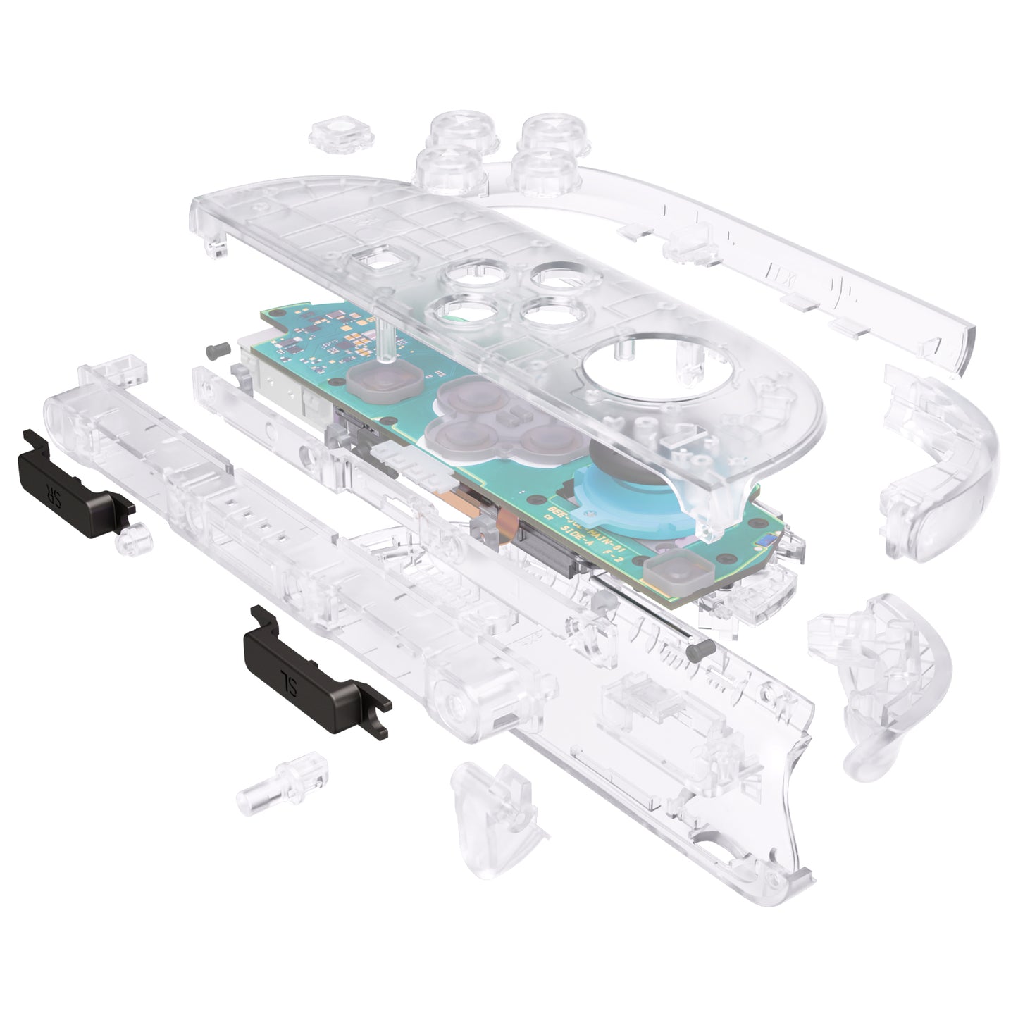 eXtremeRate DIY Replacement Full Set Shells with Buttons for Nintendo Switch 2 - Deluxe Version - Clear