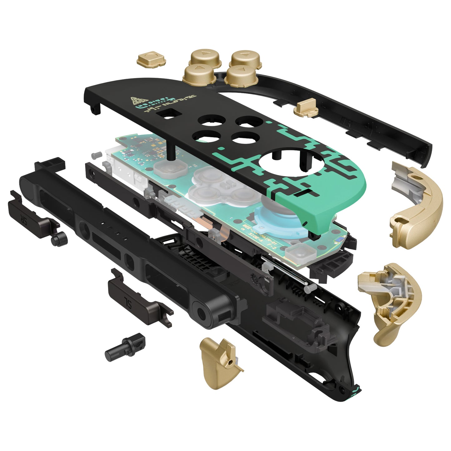 eXtremeRate DIY Replacement Full Set Shells with Buttons for Nintendo Switch 2 - Deluxe Version - Glow in Dark - Totem of Kingdom Black