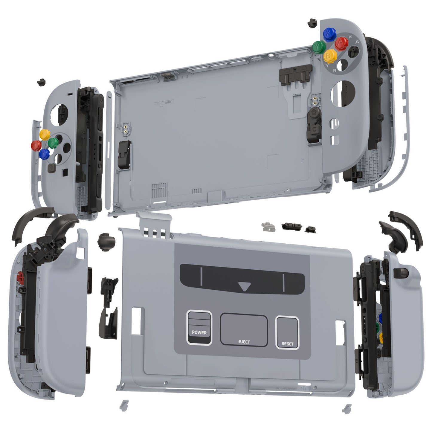 eXtremeRate DIY Replacement Full Set Shells with Buttons for Nintendo Switch 2 - Deluxe Version - SFC SNES Classic EU Style