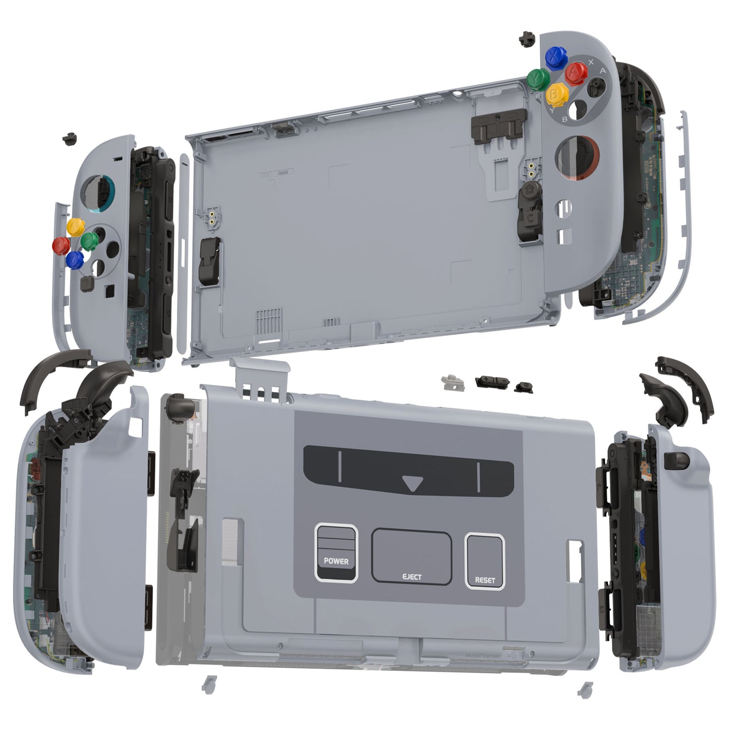 eXtremeRate DIY Replacement Full Set Shells with Buttons for Nintendo Switch 2 - Deluxe Version - SFC SNES Classic EU Style