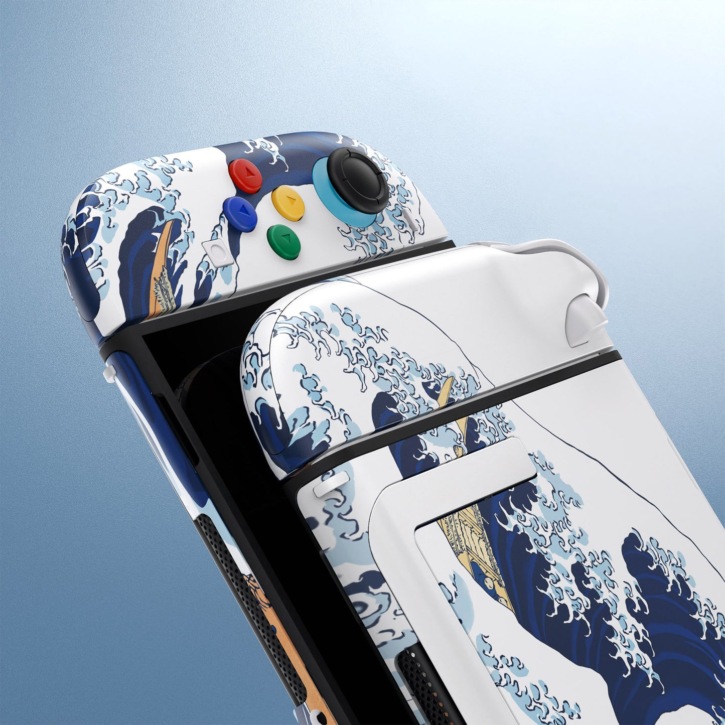 eXtremeRate DIY Replacement Full Set Shells with Buttons for Nintendo Switch 2 - Deluxe Version - The Great Wave