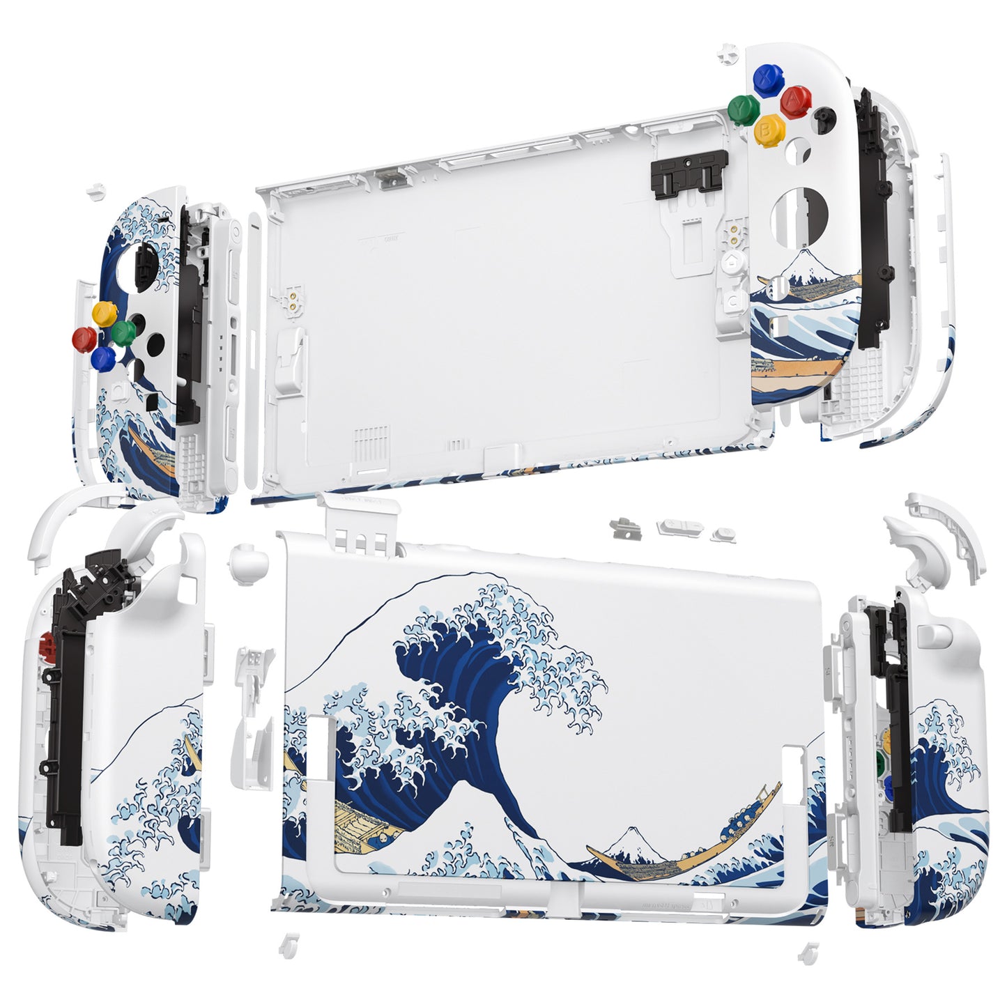 eXtremeRate DIY Replacement Full Set Shells with Buttons for Nintendo Switch 2 - Deluxe Version - The Great Wave