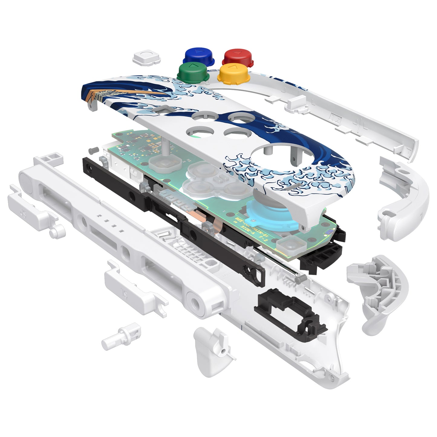 eXtremeRate DIY Replacement Full Set Shells with Buttons for Nintendo Switch 2 - Deluxe Version - The Great Wave