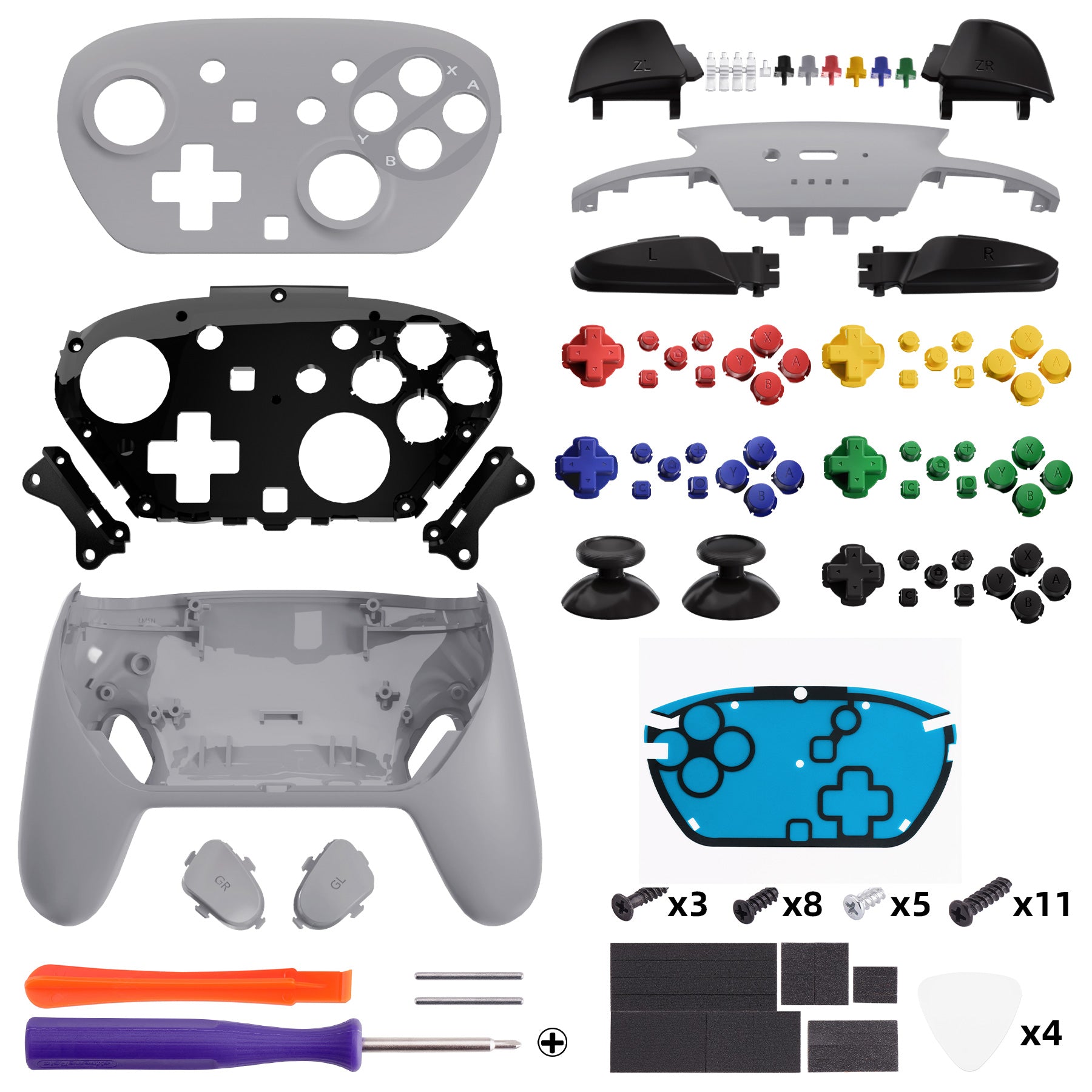 Nintendo Switch本体×2＋Proコン×4 【カスタム多数】 eXtremeRate DIY Replacement Full Set Shells with Buttons for