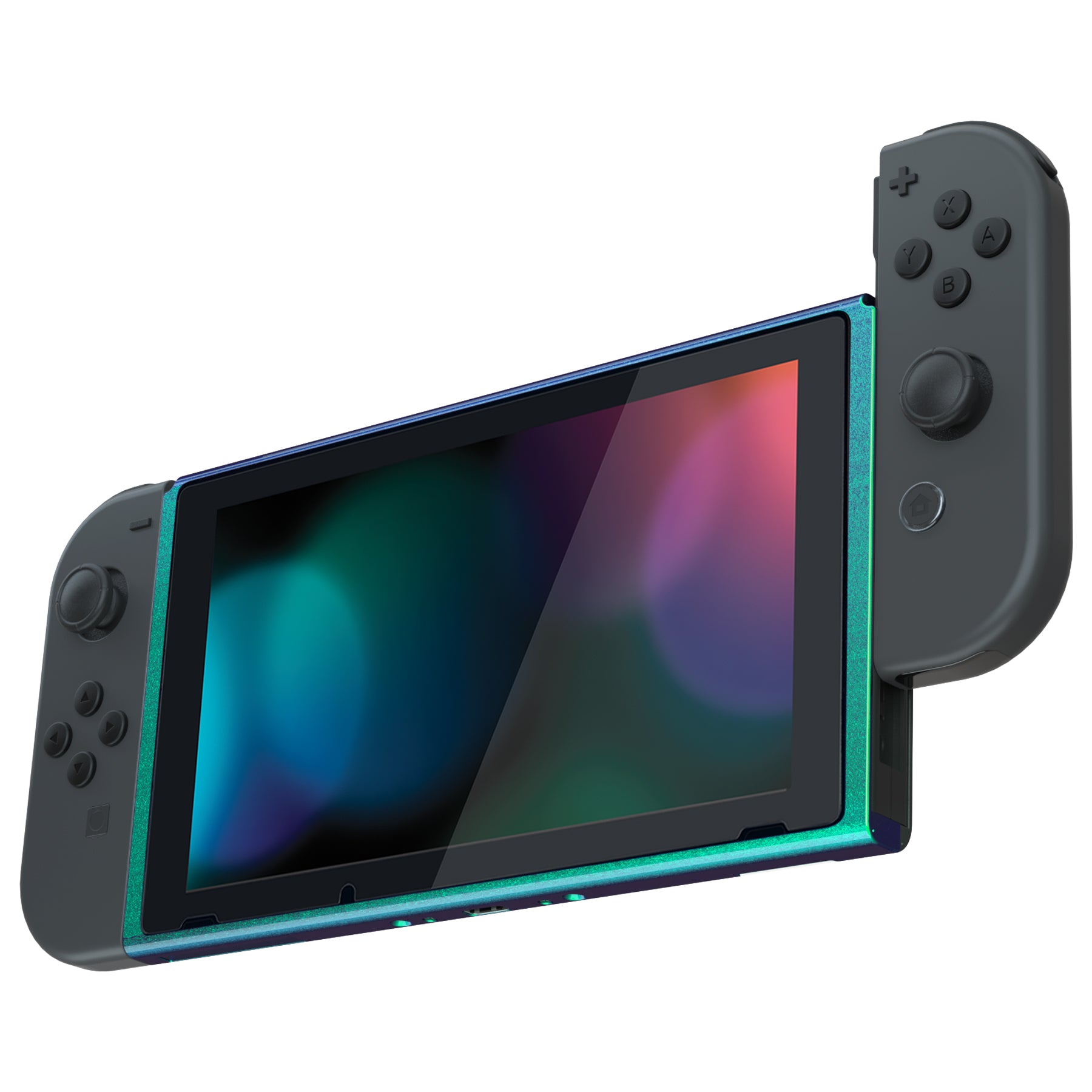 eXtremeRate Chameleon Green Purple DIY Housing Shell for Nintendo