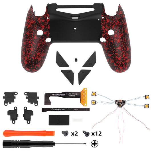 eXtremeRate Dawn Type-C Version Remap Kit for PS4 Slim Pro Controller JDM-040/050/055 - Textured Red