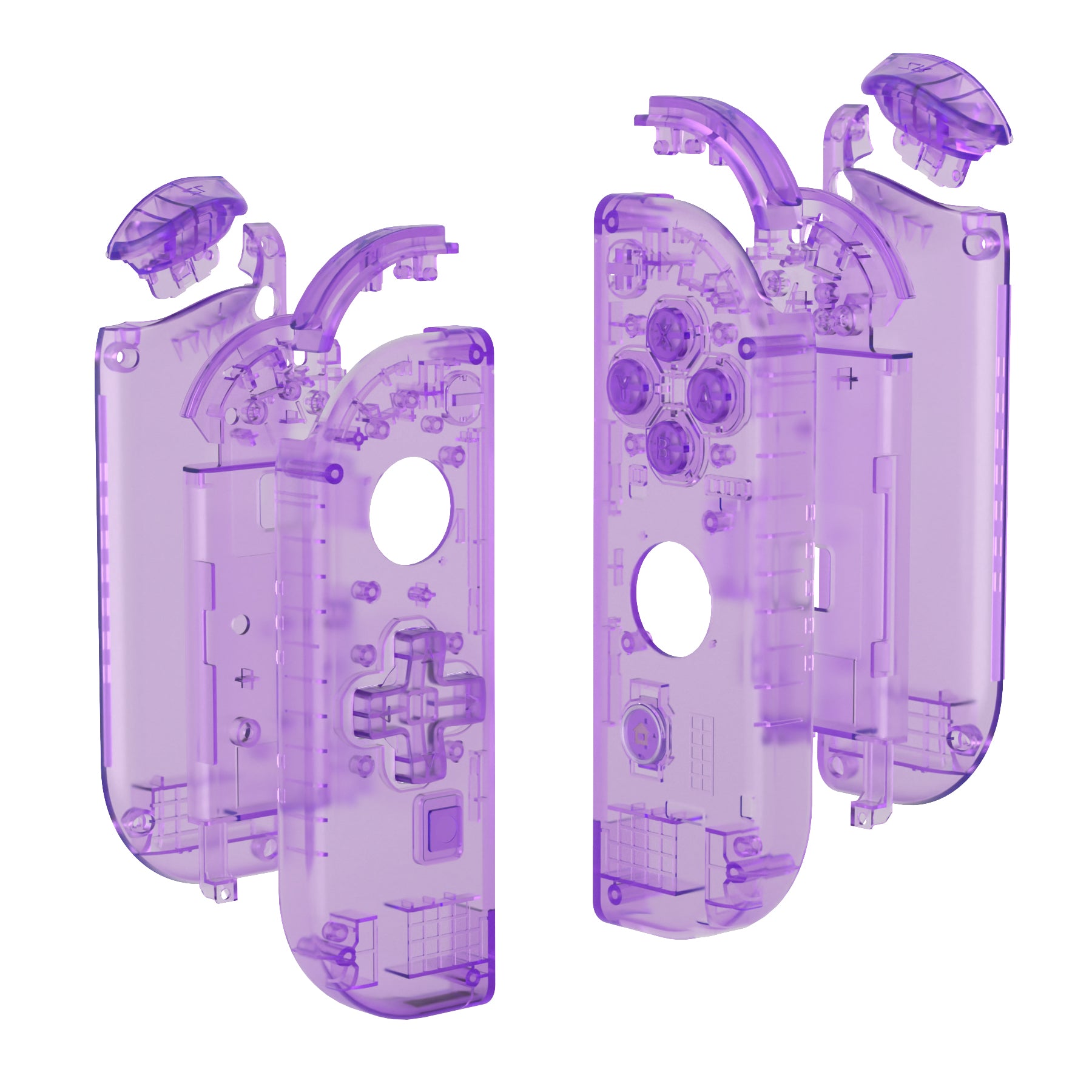 eXtremeRate Clear Atomic Purple for Joycon Handheld Controller