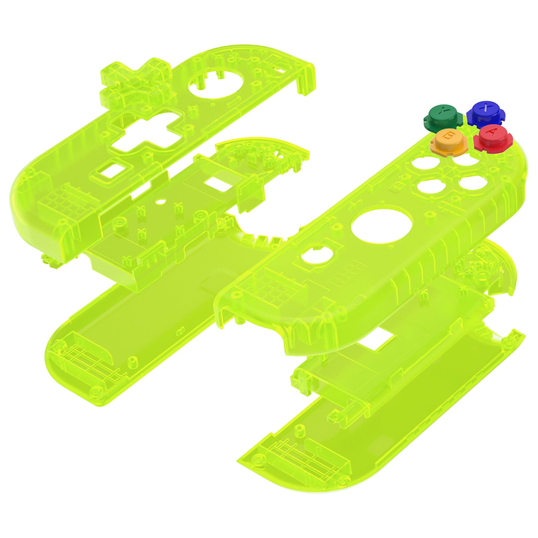 eXtremeRate Clear Lime Green for Joycon Handheld Controller