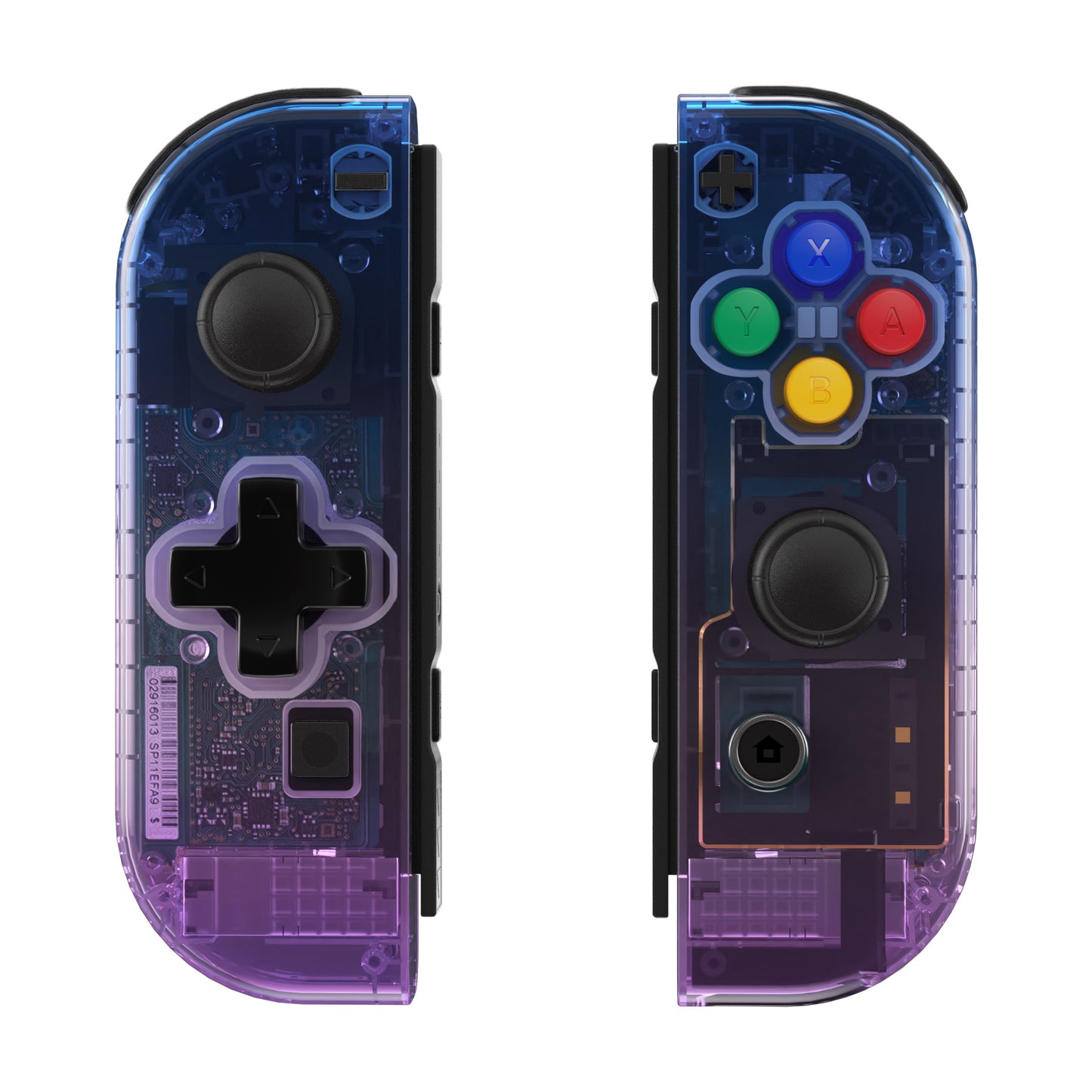 eXtremeRate Dpad Version Replacement Full Set Shell Case with Buttons for Joycon of NS Switch - Gradient Translucent Bluebell