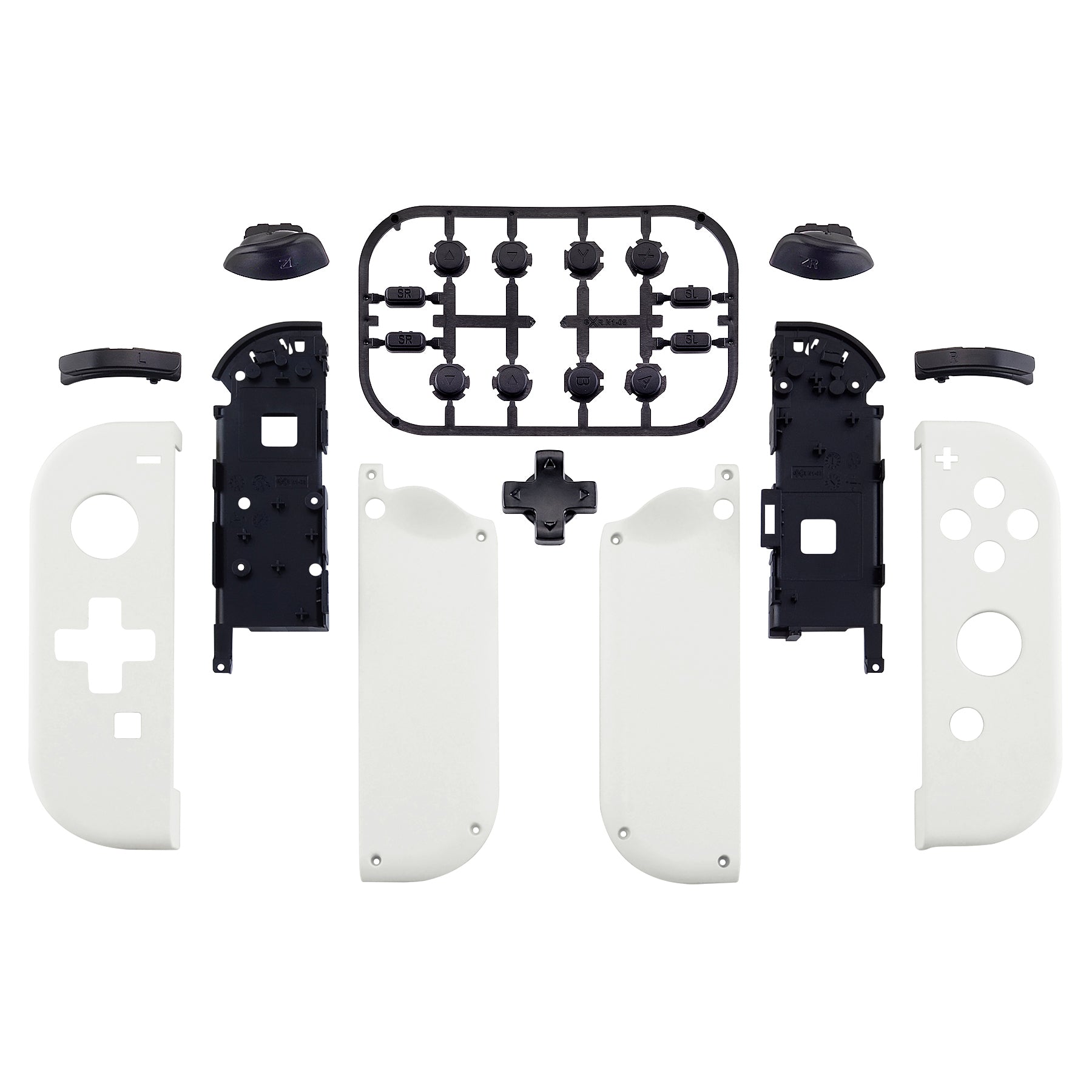 eXtremeRate White for Joycon Handheld Controller Housing (D-Pad