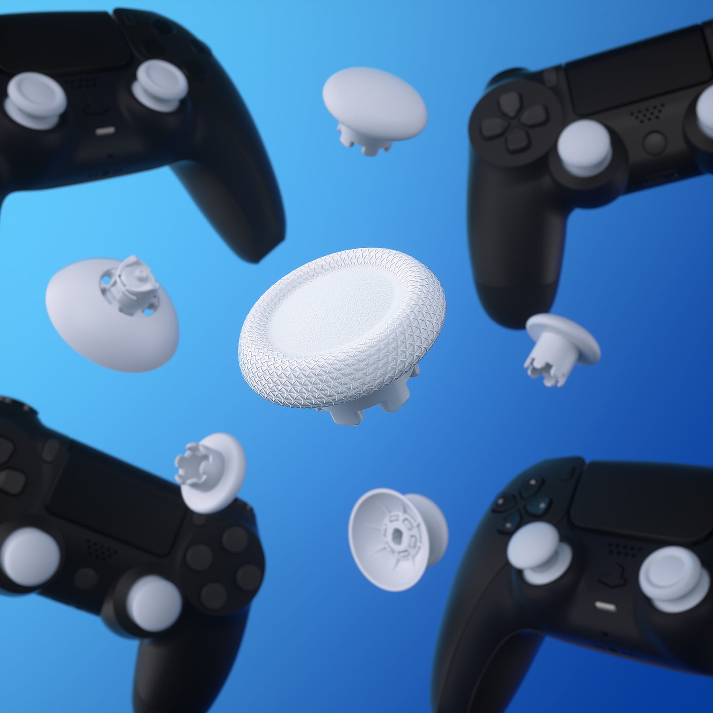 eXtremeRate EDGE Sticks Replacement Interchangeable Thumbsticks for PS5 & PS4 All Model Controllers - Robot White