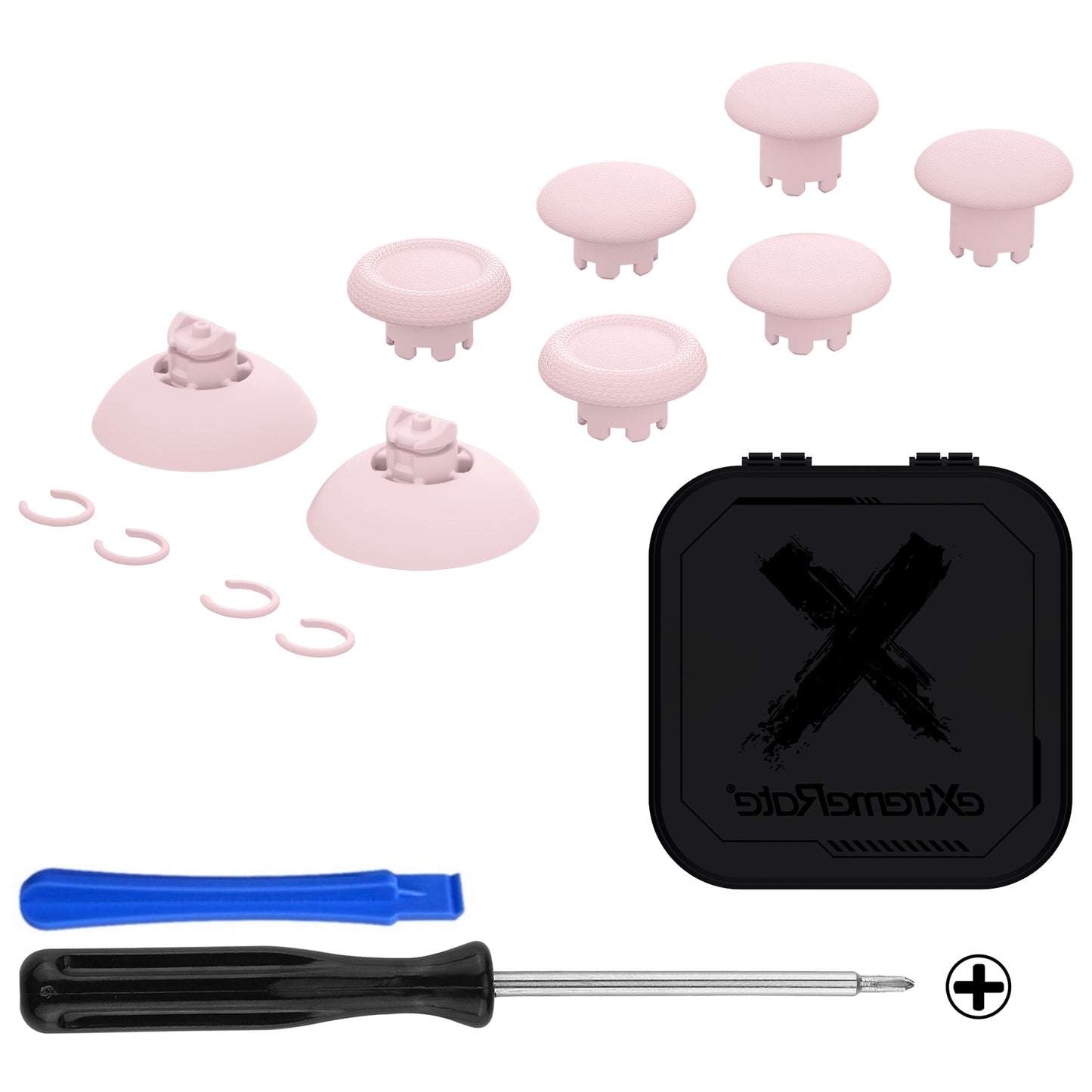 eXtremeRate EDGE Sticks Replacement Interchangeable Thumbsticks for PS5 & PS4 All Model Controllers - Cherry Blossoms