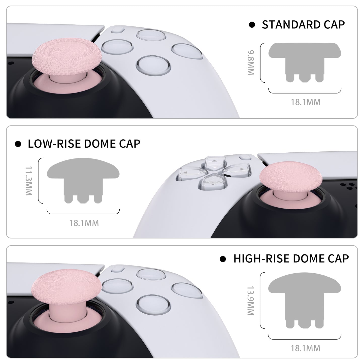 eXtremeRate EDGE Sticks Replacement Interchangeable Thumbsticks for PS5 & PS4 All Model Controllers - Cherry Blossoms