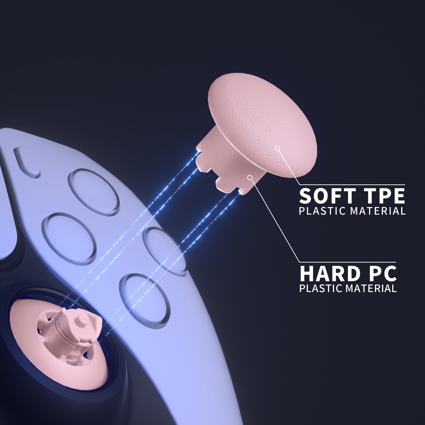 eXtremeRate EDGE Sticks Replacement Interchangeable Thumbsticks for PS5 & PS4 All Model Controllers - Cherry Blossoms