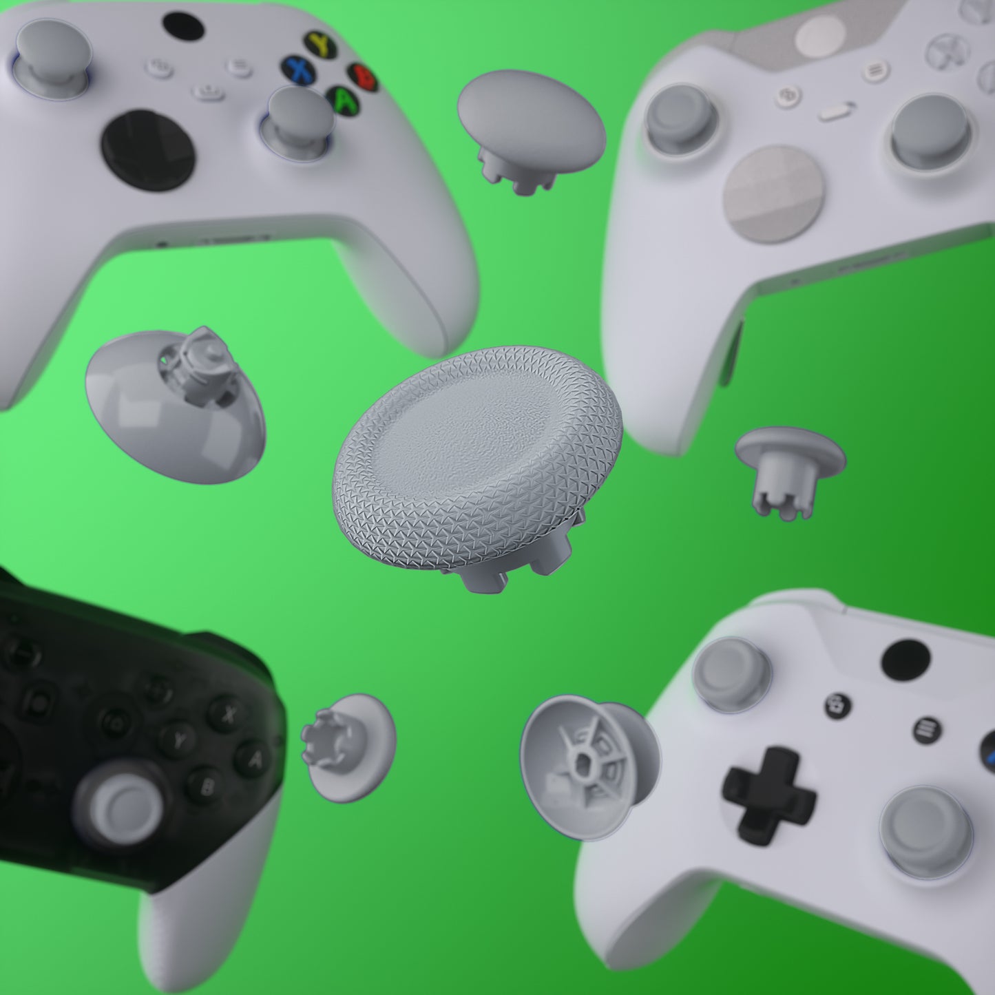 EDGE Sticks Replacement Interchangeable Thumbsticks for Xbox Series X/S & Xbox Core & Xbox One X/S & Xbox Elite V1 & NS Switch Pro Controller - New Hope Gray eXtremeRate