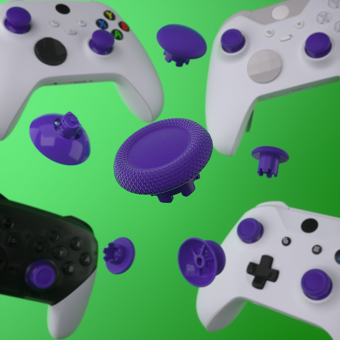 EDGE Sticks Replacement Interchangeable Thumbsticks for Xbox Series X/S & Xbox Core & Xbox One X/S & Xbox Elite V1 & NS Switch Pro Controller - Purple eXtremeRate