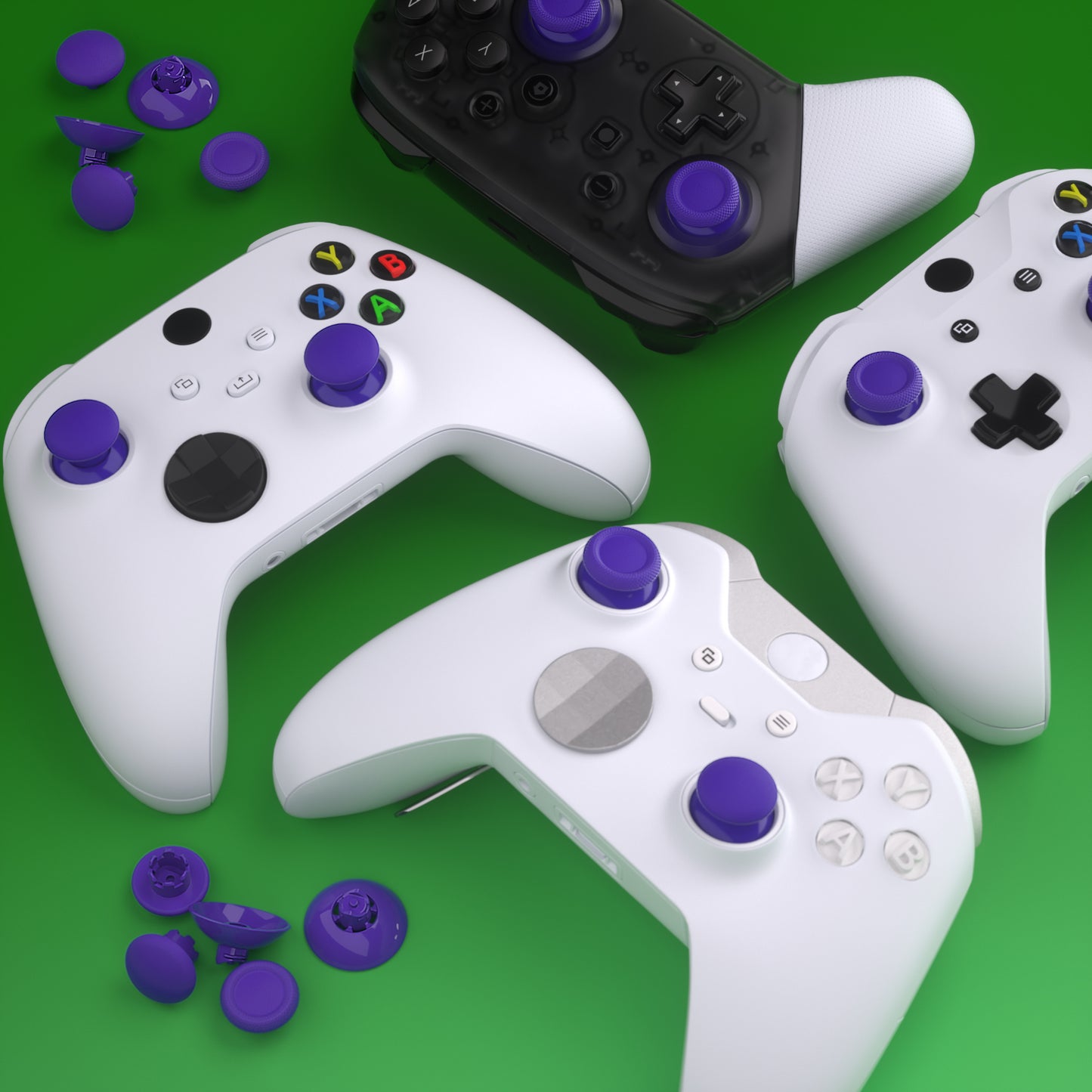 EDGE Sticks Replacement Interchangeable Thumbsticks for Xbox Series X/S & Xbox Core & Xbox One X/S & Xbox Elite V1 & NS Switch Pro Controller - Purple eXtremeRate