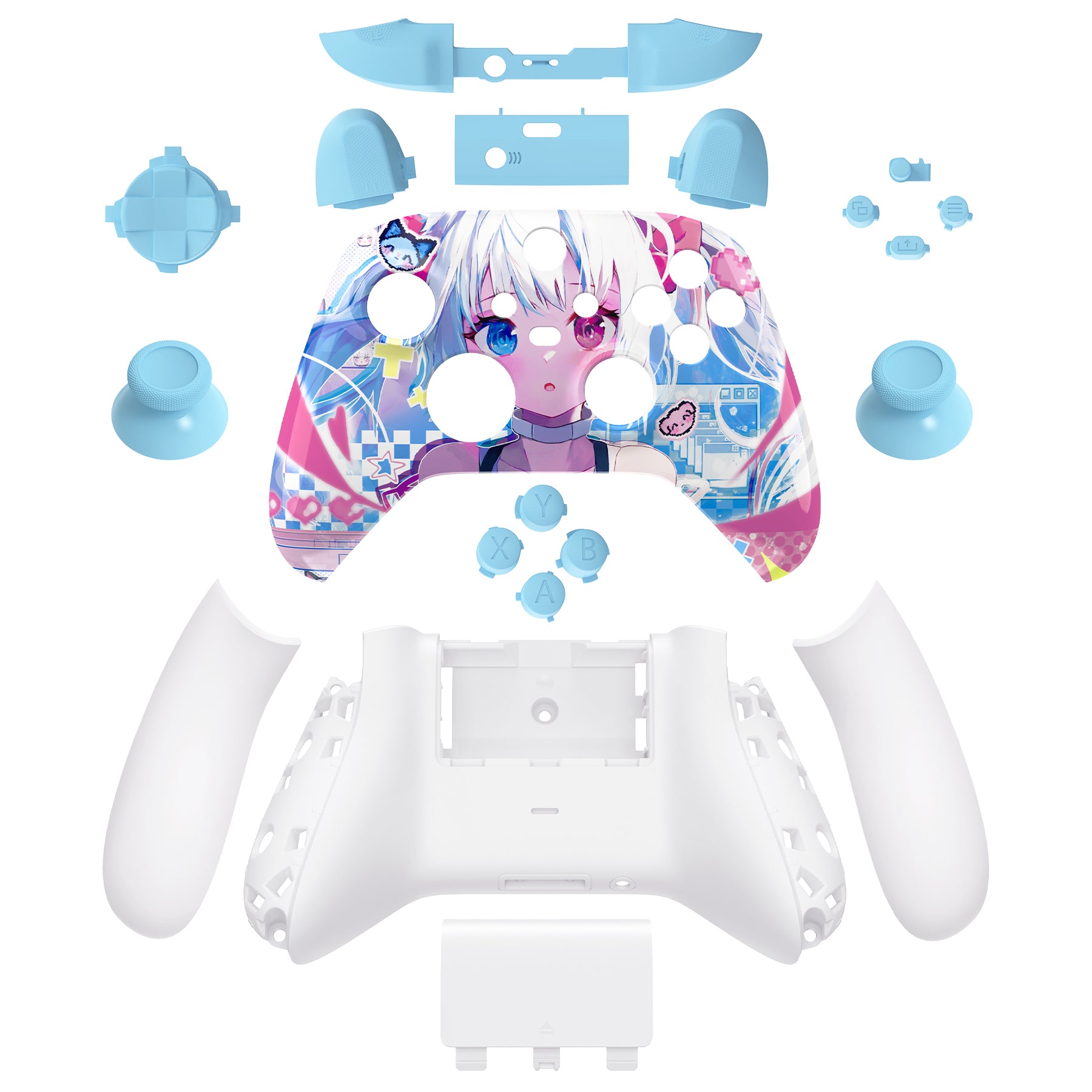 eXtremeRate Cherry Blossom Whisper Controller Full Set Housing