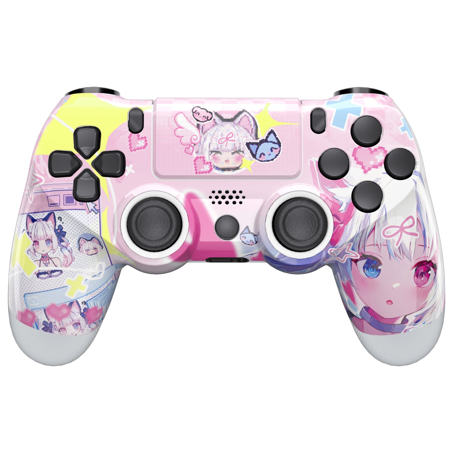 eXtremeRate Ghost Redesigned Front Housing Shell with Touch Pad Compatible with PS4 Slim Pro Controller JDM-040/050/055 - MeWoow