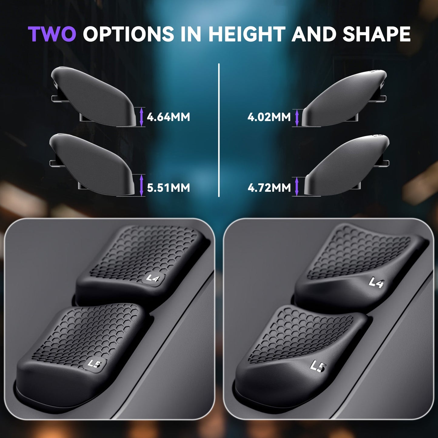 eXtremeRate Interchangeable Back Buttons Bottom Shell for Steam Deck LCD & OLED - with 2 Height Adjustable Buttons - Black eXtremeRate