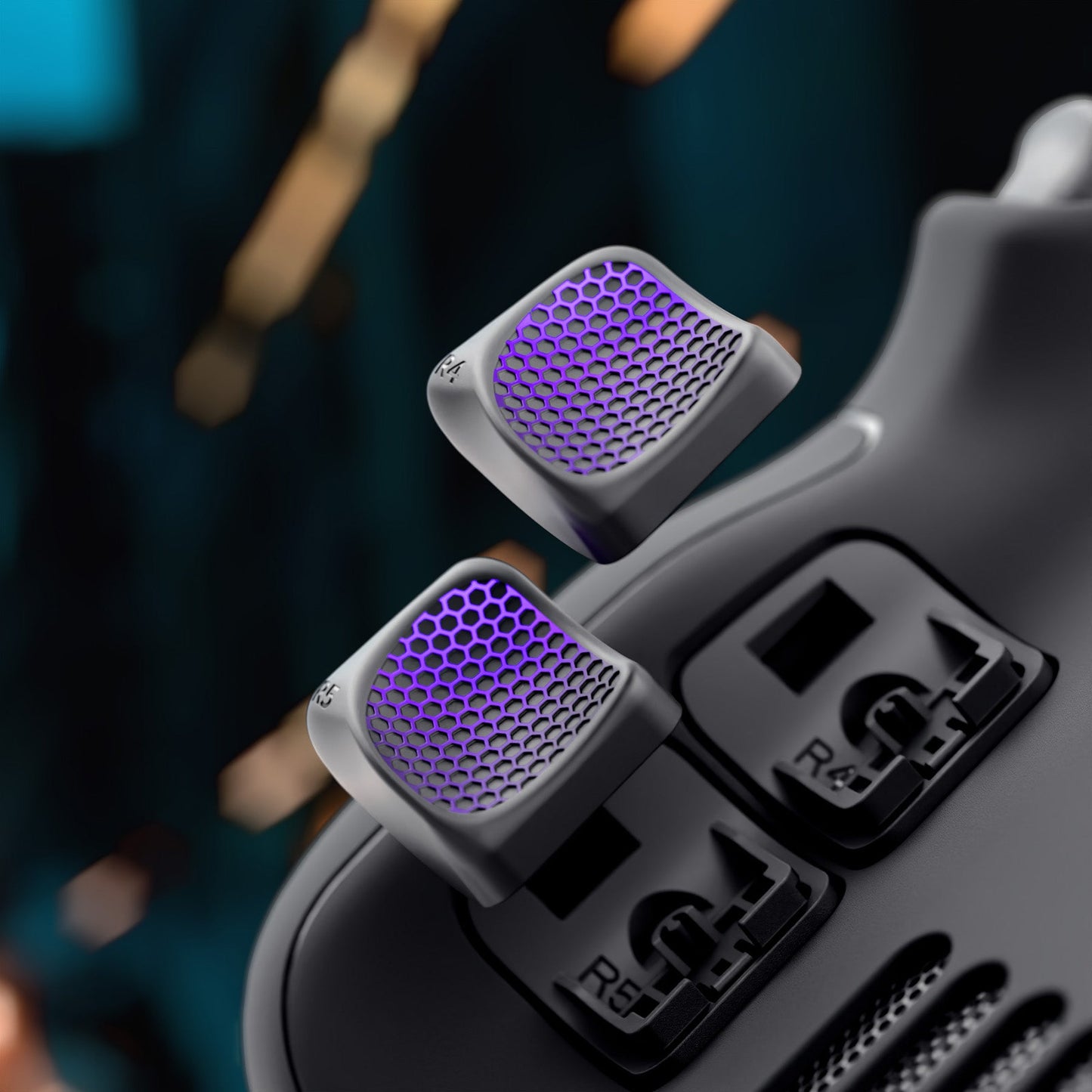 eXtremeRate Interchangeable Back Buttons Bottom Shell for Steam Deck LCD & OLED - with 2 Height Adjustable Buttons - Black eXtremeRate