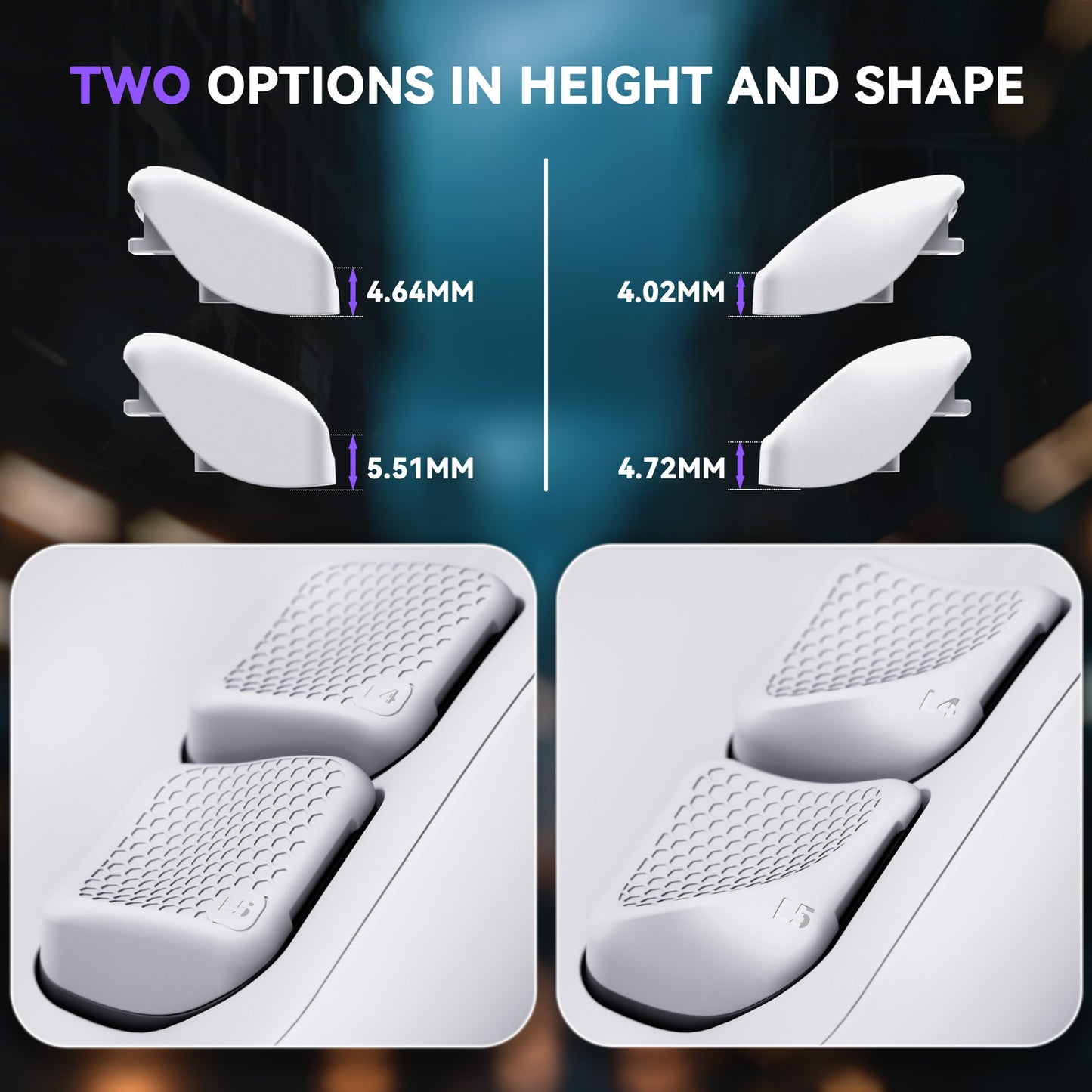 eXtremeRate Interchangeable Back Buttons Bottom Shell for Steam Deck LCD & OLED - with 2 Height Adjustable Buttons - Frosted White