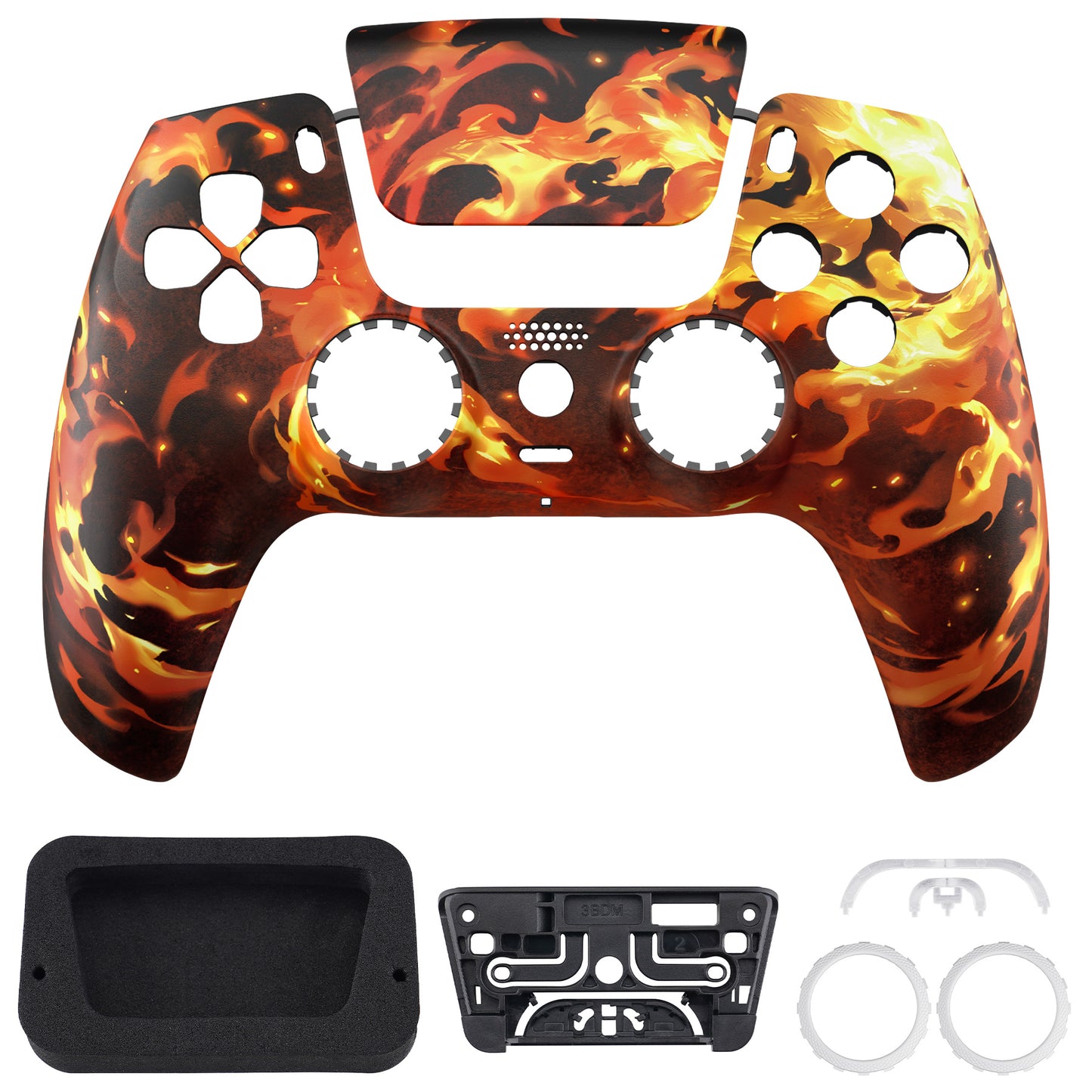 eXtremeRate LUNA Redesigned Replacement Front Shell with Touchpad Compatible with PS5 Controller BDM-010/020/030/040/050/060 - Blazing Magic