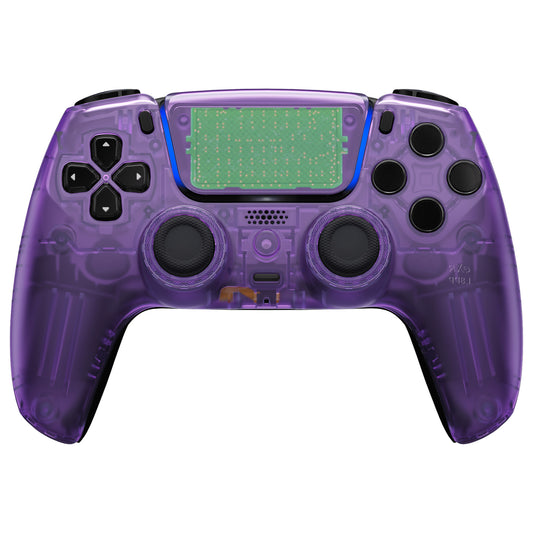 eXtremeRate LUNA Redesigned Replacement Front Shell with Touchpad Compatible with PS5 Controller BDM-010/020/030/040 - Clear Atomic Purple eXtremeRate
