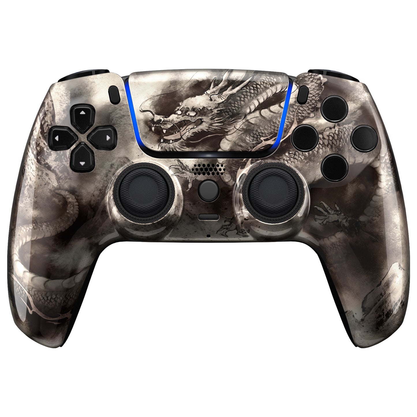 eXtremeRate LUNA Redesigned Replacement Front Shell with Touchpad Compatible with PS5 Controller BDM-010/020/030/040/050/060 - Dragon Scroll