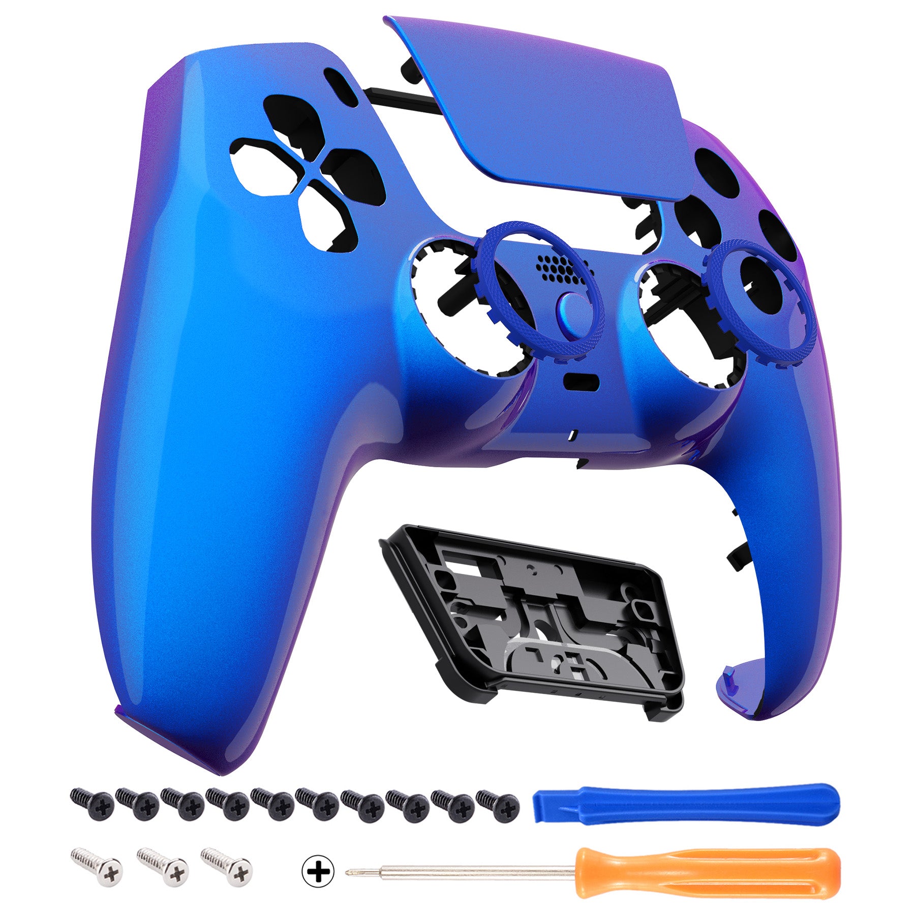 eXtremeRate Luna Redesigned Chameleon Purple Blue Front Shell