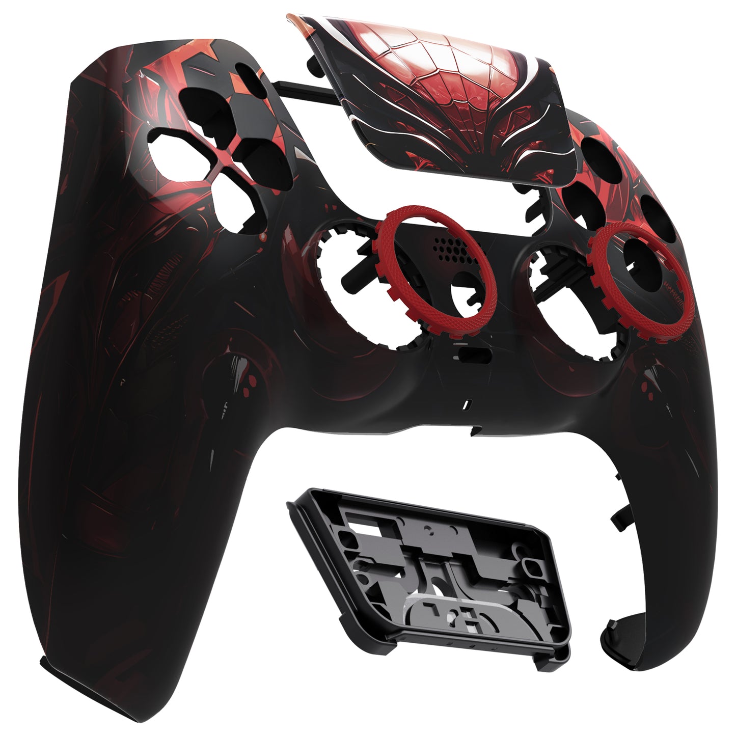 eXtremeRate LUNA Redesigned Replacement Front Shell with Touchpad Compatible with PS5 Controller BDM-010/020/030/040/050/060 - Spider Armor