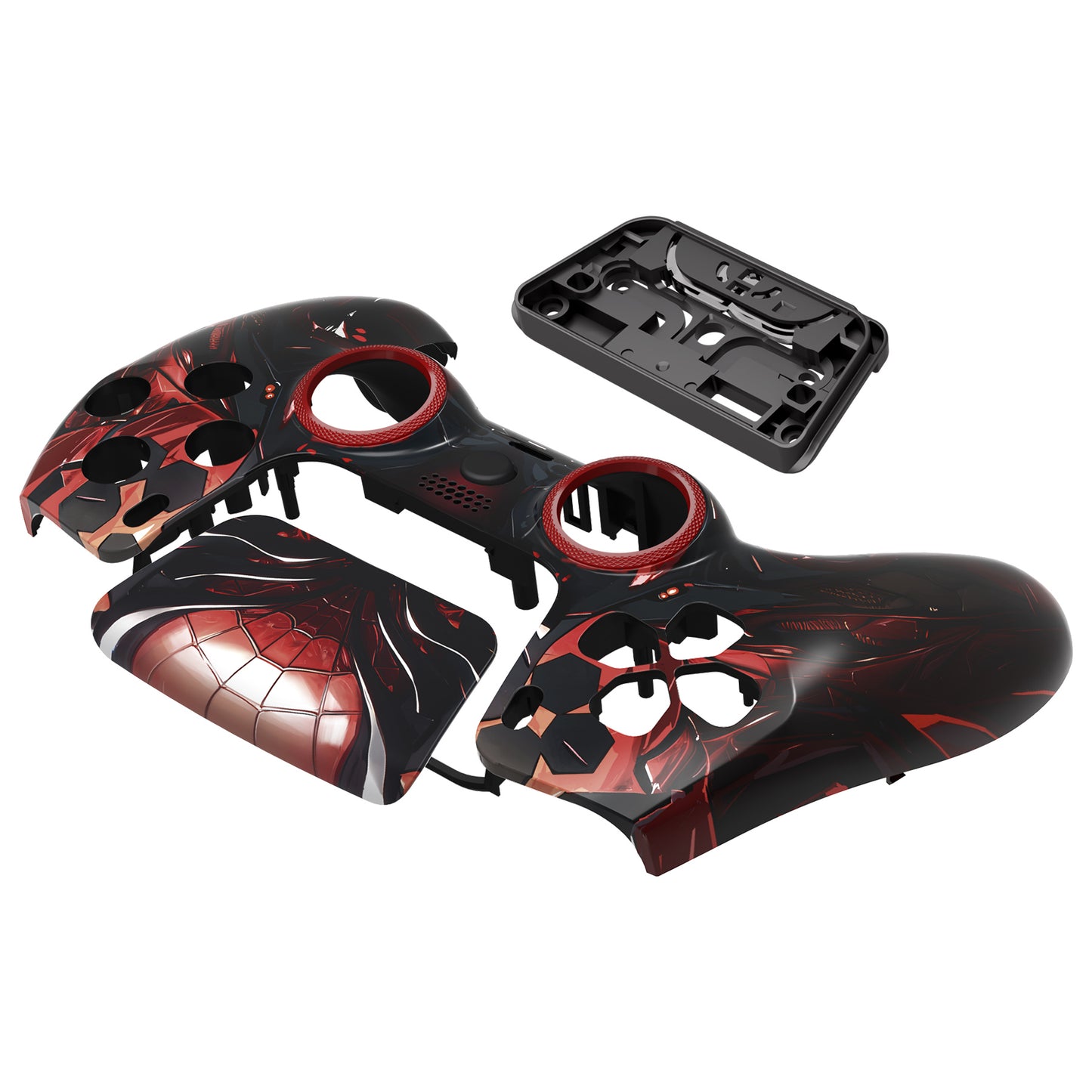 eXtremeRate LUNA Redesigned Replacement Front Shell with Touchpad Compatible with PS5 Controller BDM-010/020/030/040/050/060 - Spider Armor