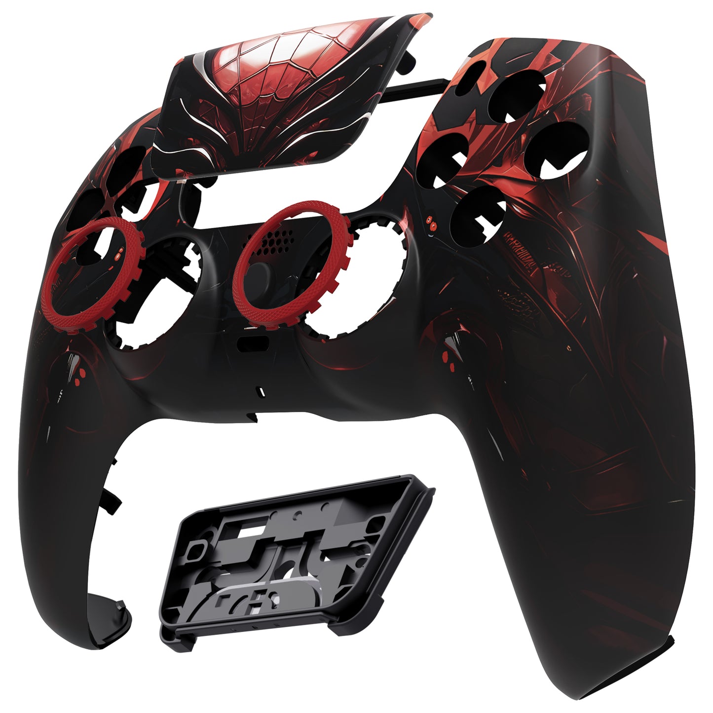 eXtremeRate LUNA Redesigned Replacement Front Shell with Touchpad Compatible with PS5 Controller BDM-010/020/030/040/050/060 - Spider Armor
